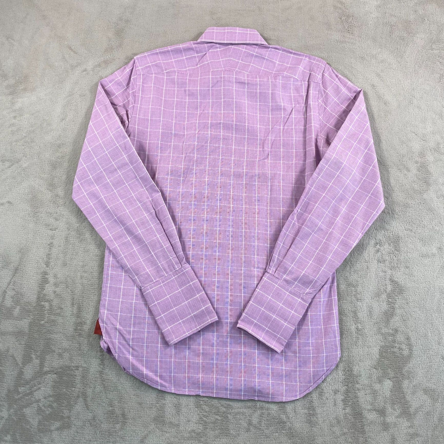 Phineas Cole Phineas Cole Dress Shirt Men 15.5 Lavender Glen Check Designer Made in Canada Size 42R - 4 Thumbnail
