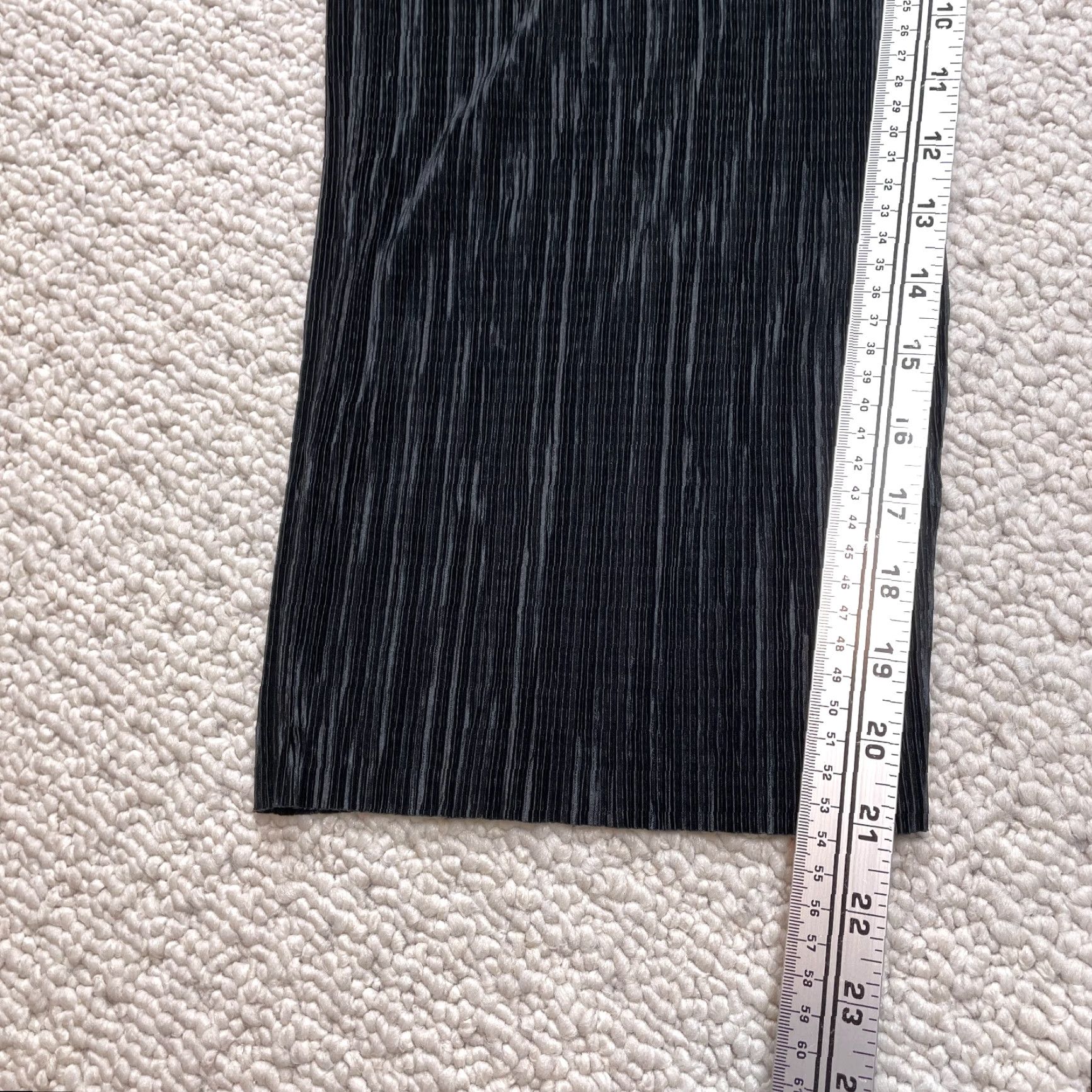 Boohoo Boohoo Womens 6 Black Stretch Ribbed Wide Leg High Rise Cropped Pants 26x21 Inseam 21 In Leggings Casual Size 28" / US 6 / IT 42 - 3 Thumbnail
