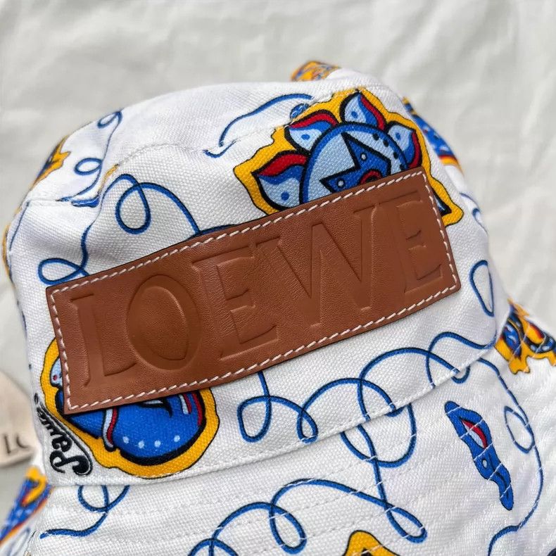 Loewe loewe Leather tag letter graffiti bucket hat 2505-Nextarrow Size ONE SIZE - 3 Thumbnail