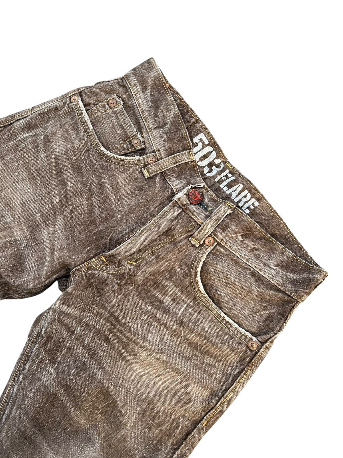 Japanese Brand × Kapital × Vintage Rusty Edwin Flare Distressed Japanese Denim Jeans Size US 31 - 5 Thumbnail