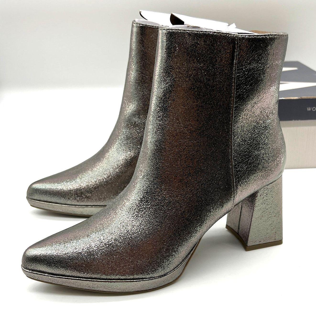 Other Worthington Womens Bannow Flared Heel Booties Pewter Size US 8 / IT 38 - 1 Thumbnail