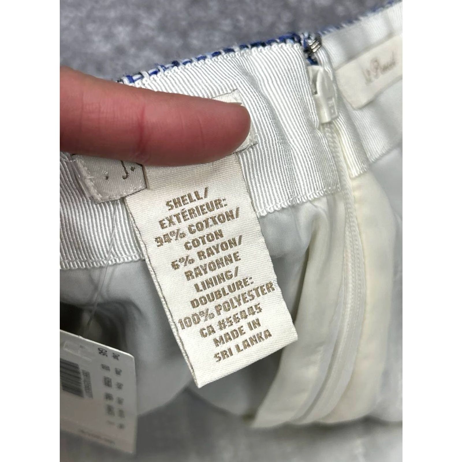 J.Crew J.CREW Skirt Women 2 Blue Textured Cotton Lined Back Zip Straight And Pencil New Size 26" / US 2 / IT 38 - 4 Thumbnail