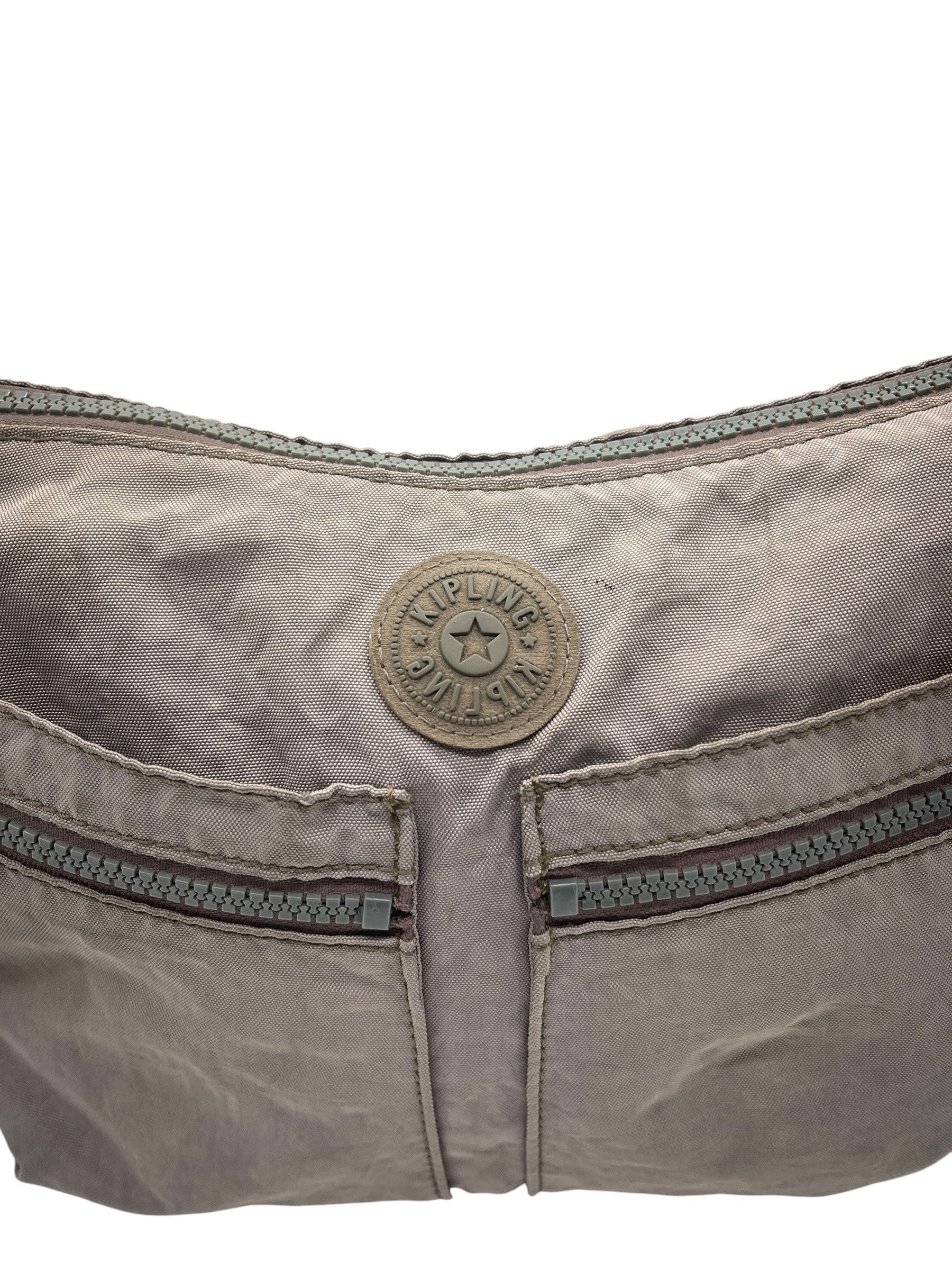 Japanese Brand Kipling Alvar Crossbody Bag Taupe Nylon w/ Monkey Keychain Size ONE SIZE - 6 Thumbnail