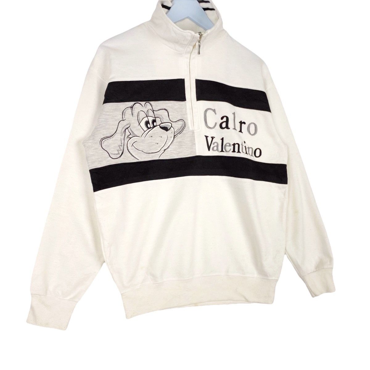 Valentino × Vintage Vintage Calro Valentino Embroidered Quater Zip Sweatshirt Size US M / EU 48-50 / 2 - 3 Thumbnail