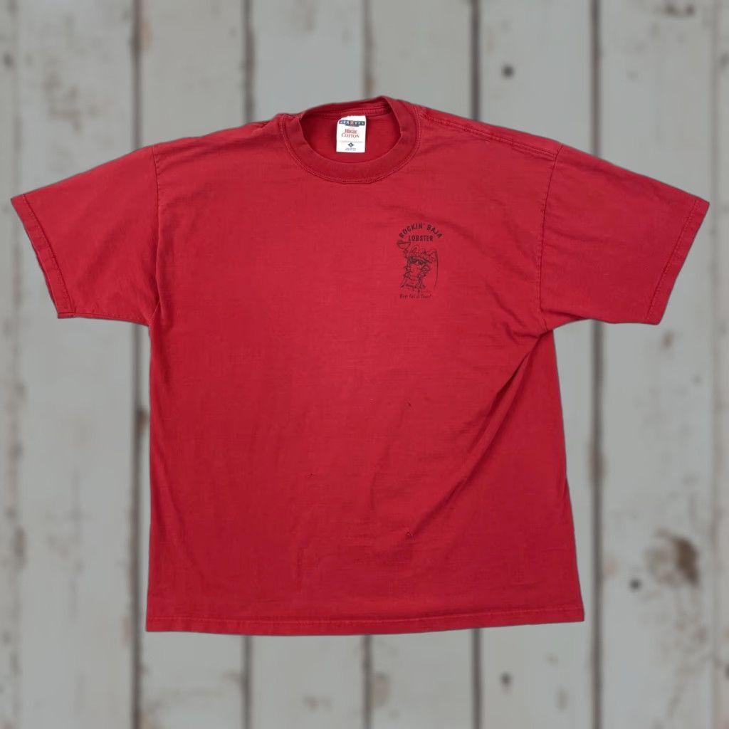 Jerzees VINTAGE Jerzees T-Shirt Red Large Distressed 90s California Rockin Baja Lobster Men’s Short Sleeve Crew Neck Shirt Size US L / EU 52-54 / 3 - 1 Thumbnail