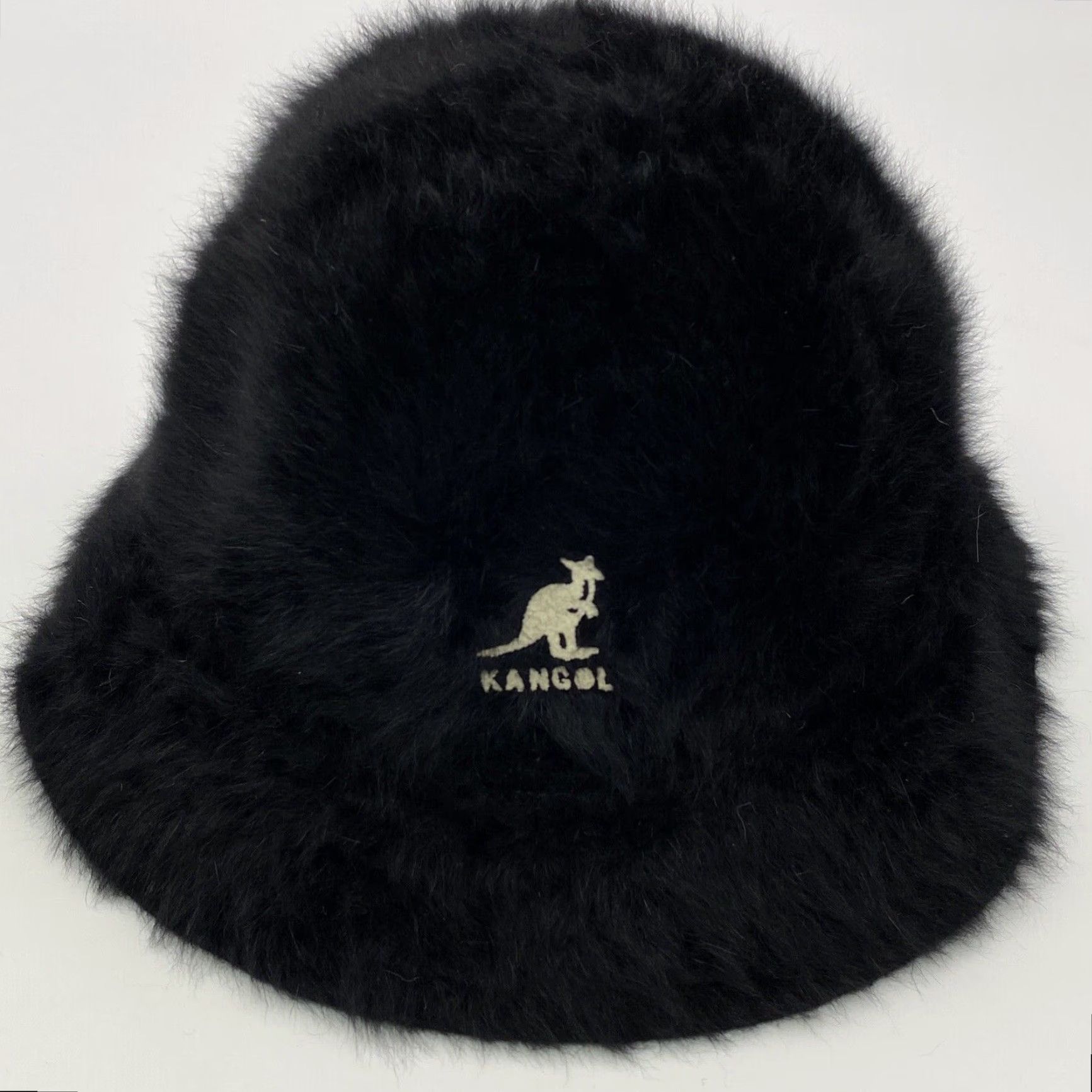 VINTAGE Kangol Furgora Bucket Hat Unisex Adults Regular Black Angora Rabbit Fur Blend 90s Hip Hop Classic