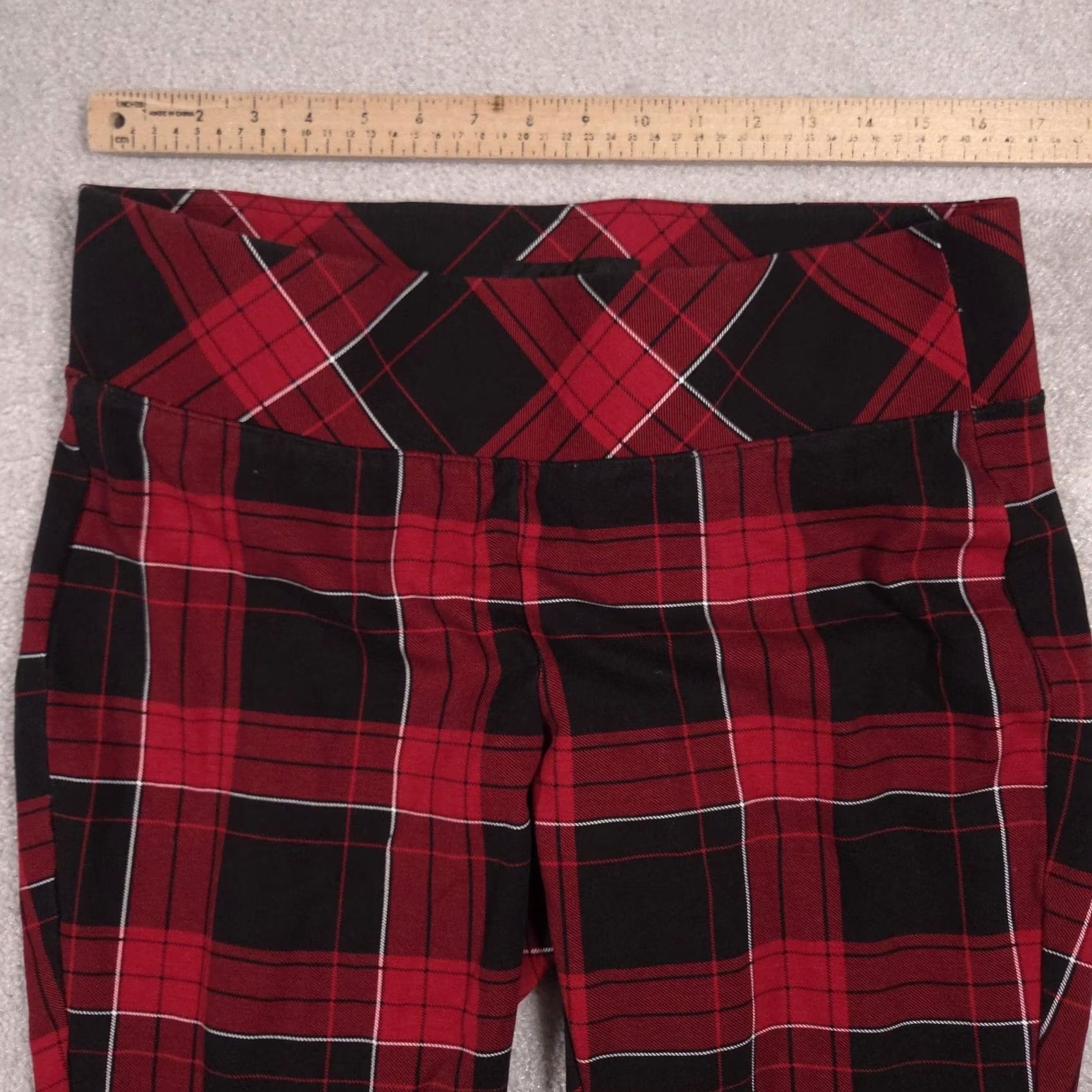 Torrid Torrid Leggings Women's 1R Red Plaid High Rise Ankle Knit Pants Stretch Casual Size 25" / US 0 / IT 36 - 5 Thumbnail