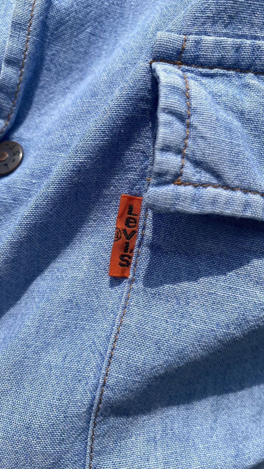 Levi's Vintage Clothing × Vintage Vintage Levi’s Orange tag salvage shirt Size US L / EU 52-54 / 3 - 3 Thumbnail