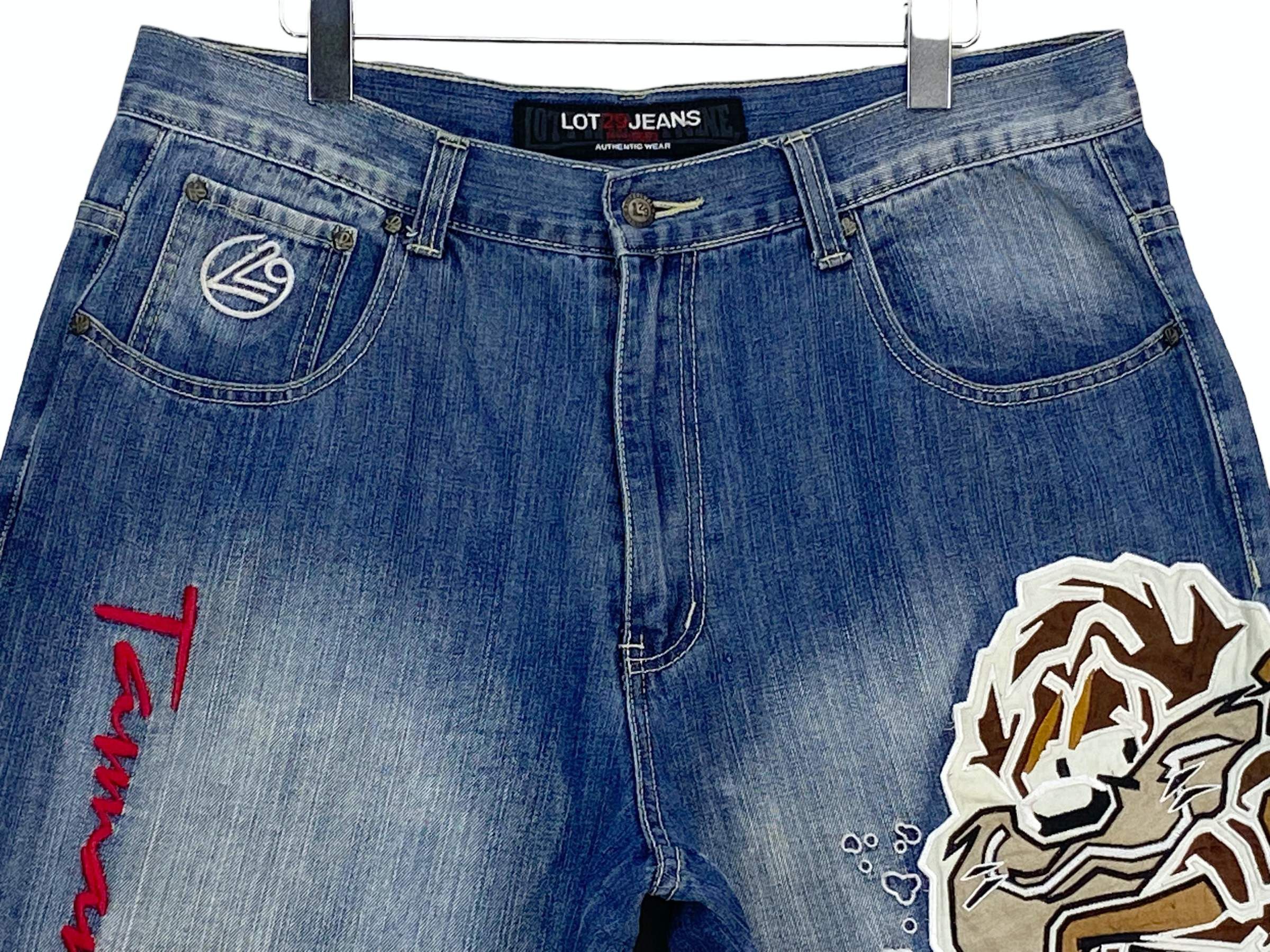 Japanese Brand Lot29 Luxe Baggy Jeans Tanzamania Devil Patchwork Jeans Size US 37 - 7 Thumbnail
