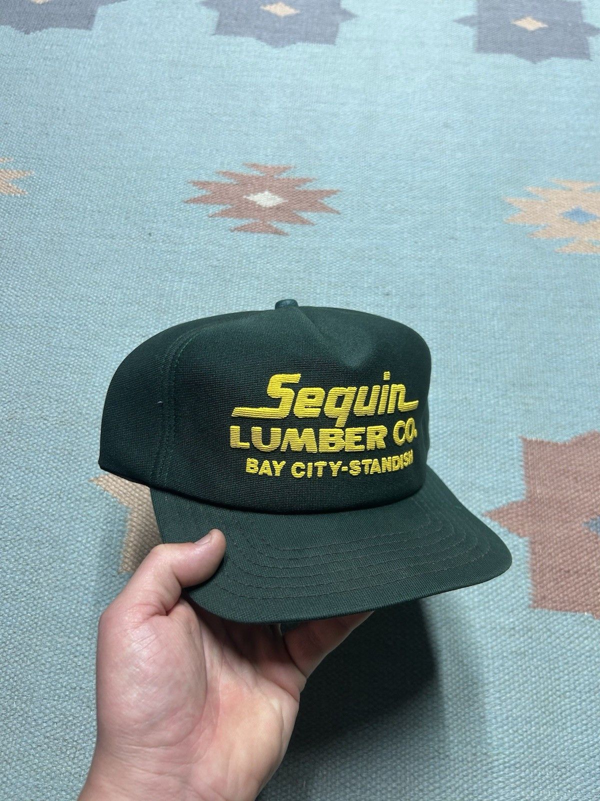 Vintage Vtg 80s trucker hat Sequin Lumber Co Michigan SnapBack USA Size ONE SIZE - 1 Thumbnail
