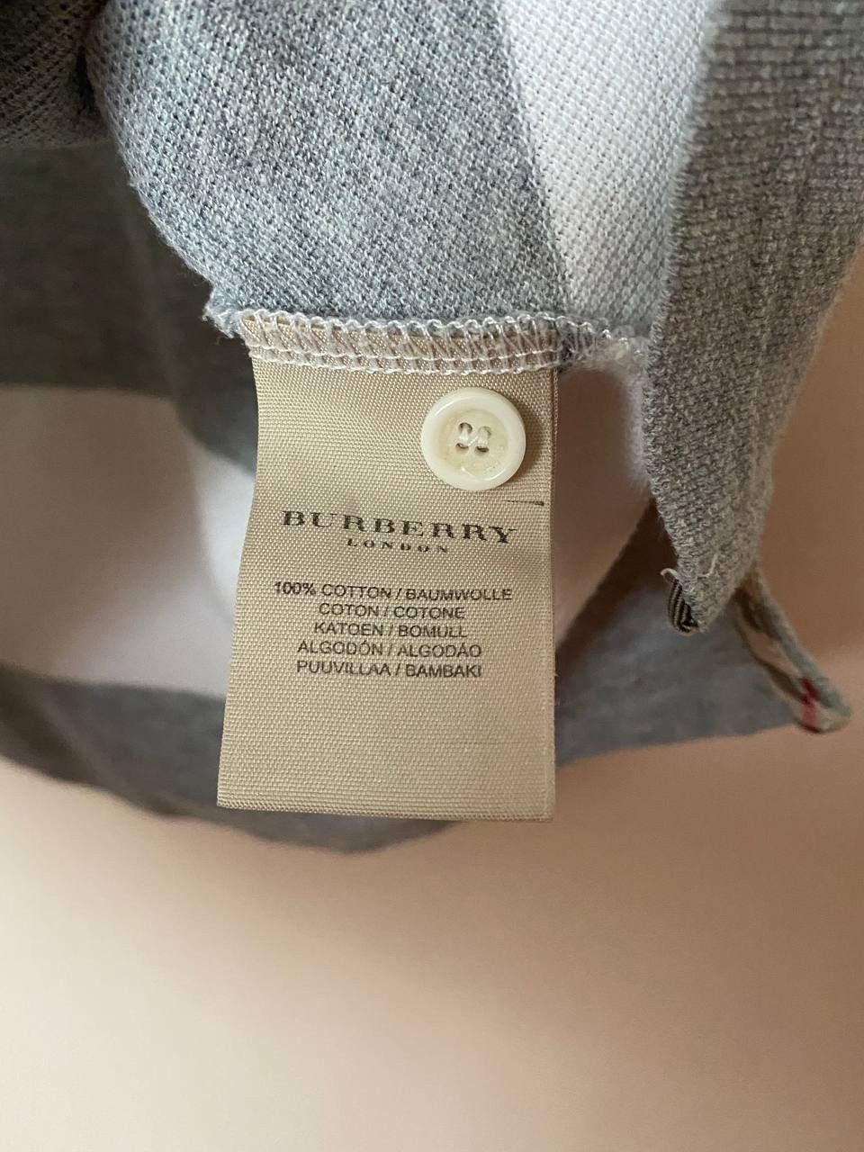 Burberry × Vintage 📌 Auth Burberry London - Gray White Women's Polo Size M / US 6-8 / IT 42-44 - 5 Thumbnail