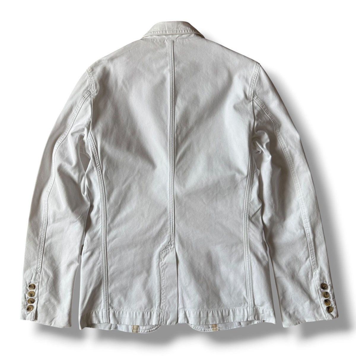 Dolce & Gabbana Dolce & Gabbana White Cotton Single Breast Coat Size 46S - 2 Thumbnail