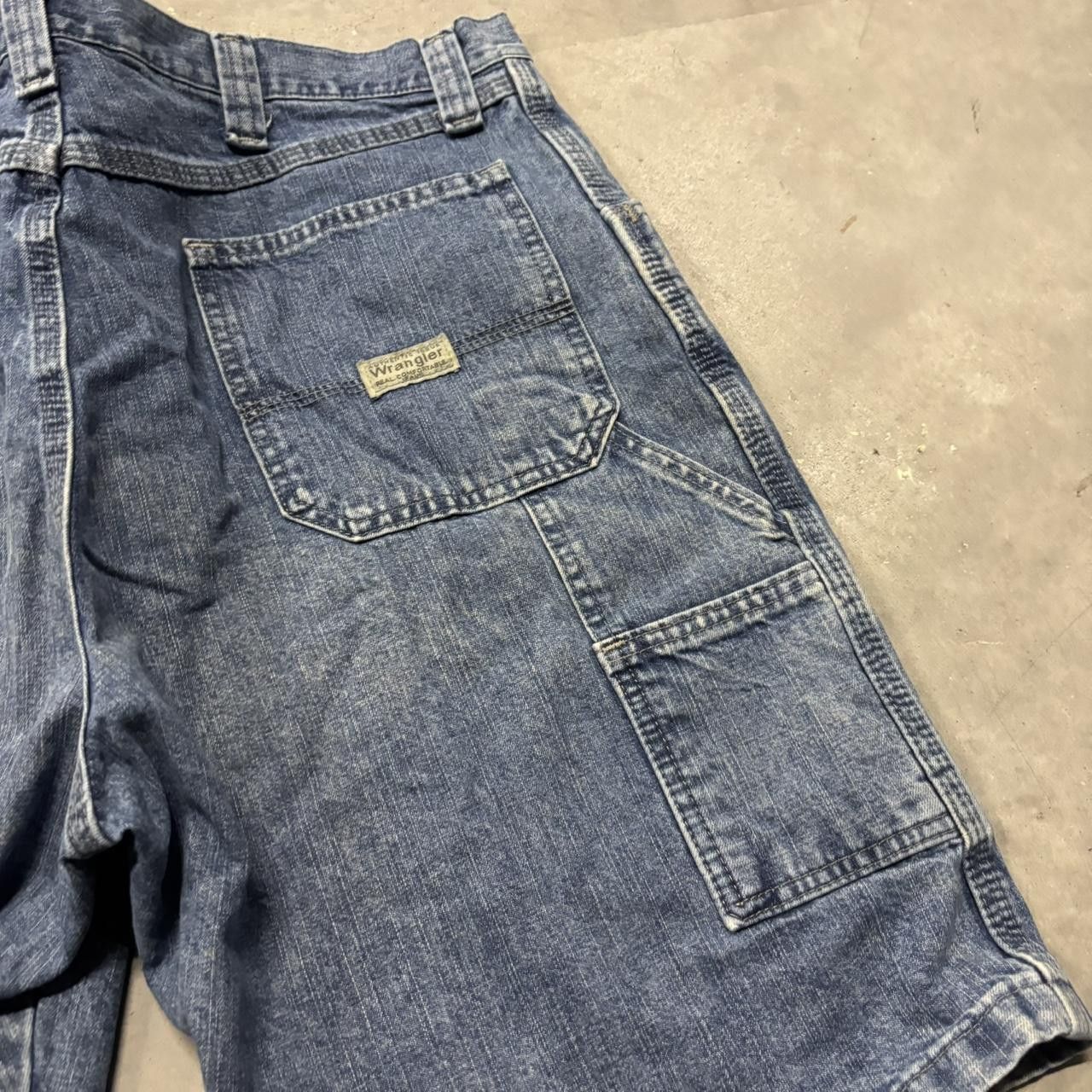 Japanese Brand × Vintage Crazy Vintage Y2K/2000s Baggy Grunge Streetwear Skater Style Carpenter Jean Shorts Jorts! Size US 36 / EU 52 - 5 Thumbnail