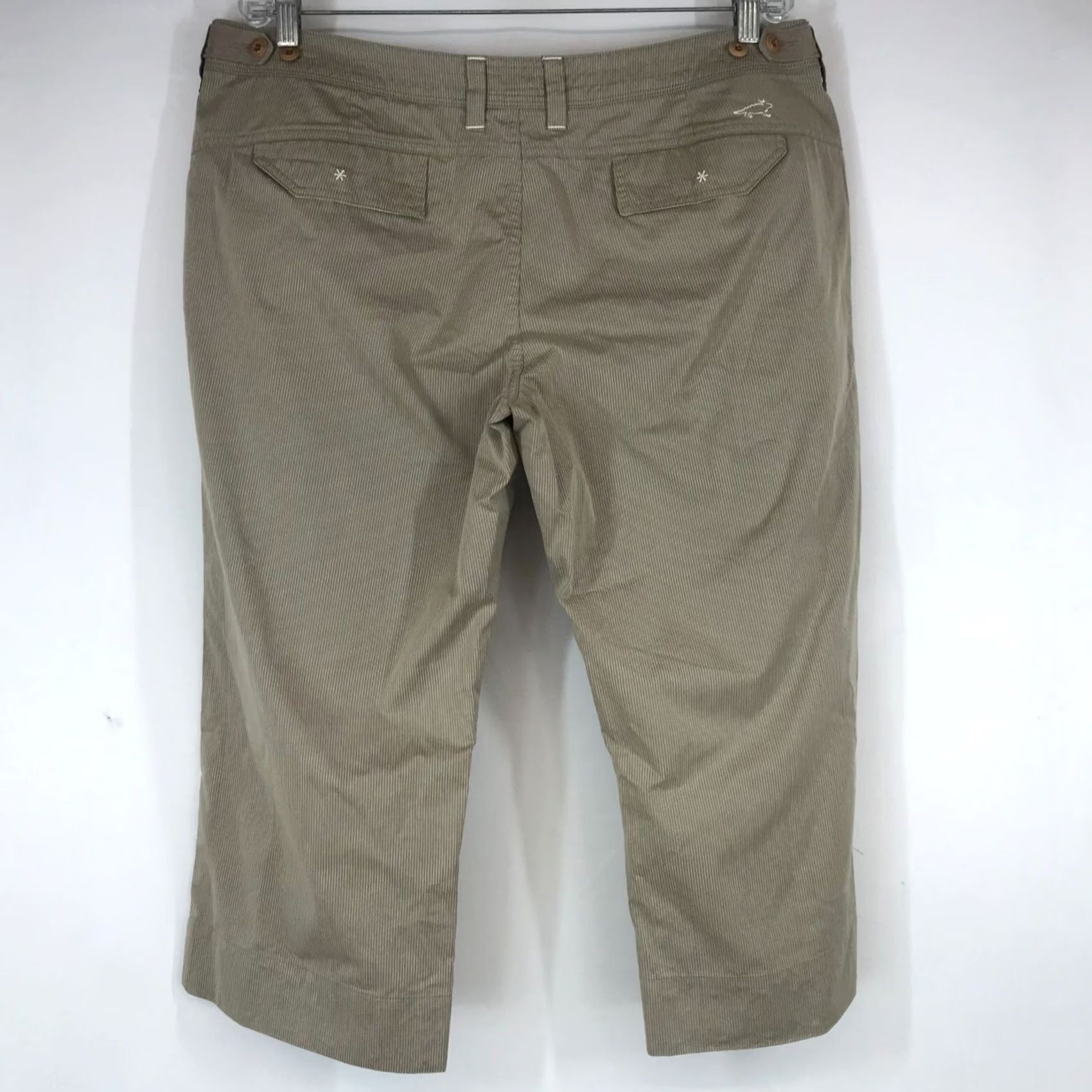 Vintage HORNY TOAD WOMEN'S CAPRI CAPRI 14 BEIGE ADJUSTABLE WAIST COTTON BLEND YOLO Size 36" / US 14 / IT 50 - 4 Thumbnail