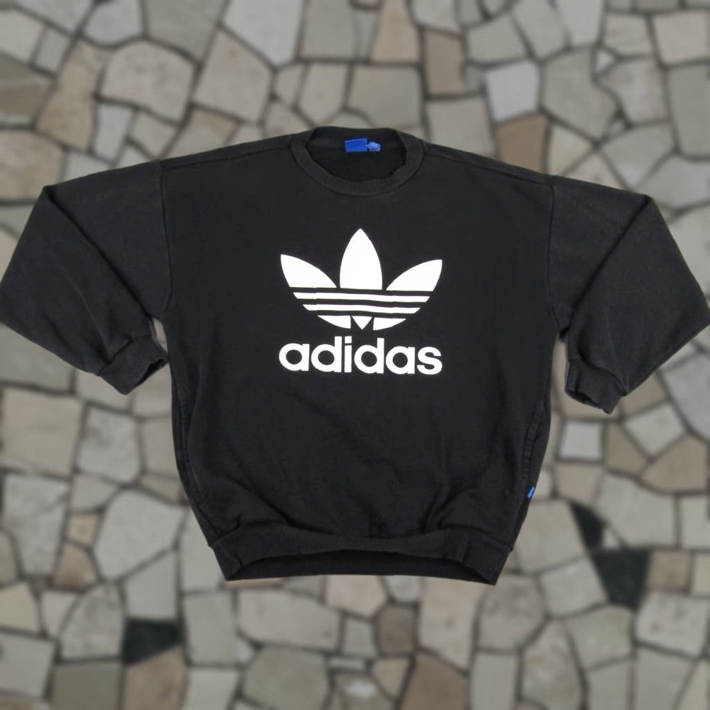 Adidas VINTAGE Adidas Sweatshirt Womens Small Black Logo Pullover Knit Crewneck Casual Activewear Size S / US 4 / IT 40 - 1 Thumbnail