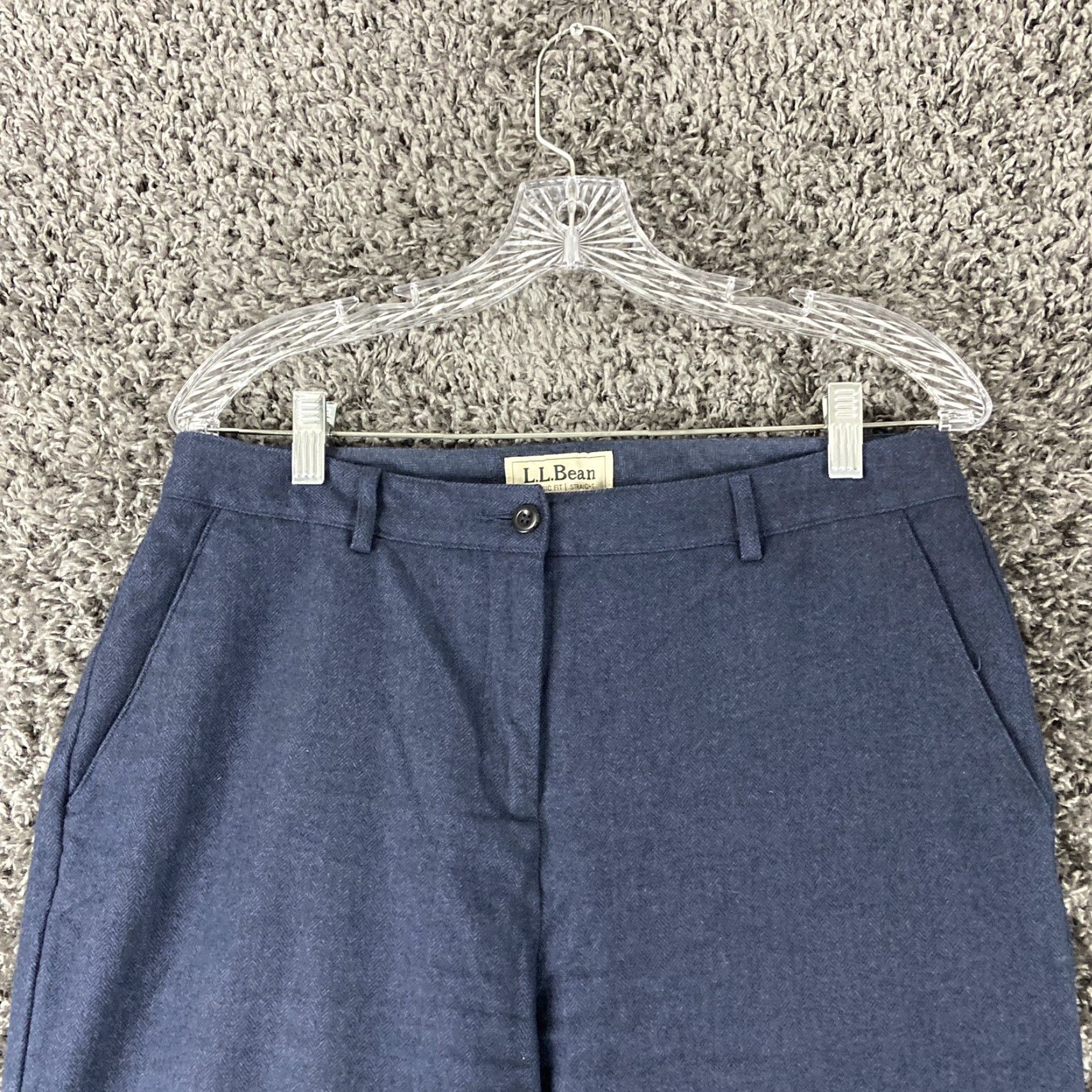 Vintage L.L. Bean Dress Pants Women 10P Petite Straight Blue Classic Fit Pants Womens 10P Size 32" / US 10 / IT 46 - 4 Thumbnail