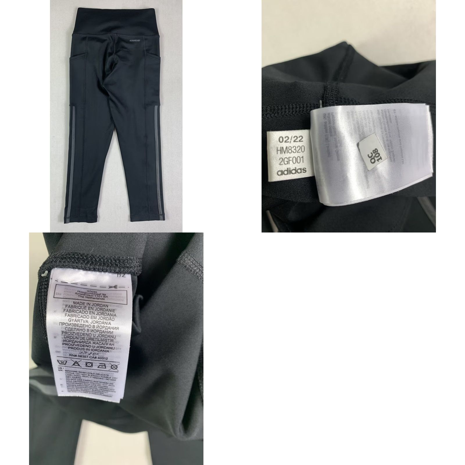 Adidas Adidas Women's black yoga Aeroready 3/4 Tights w/ Media Pockets HM8320 XS Small Bodywear Nike? Size ONE SIZE - 8 Thumbnail