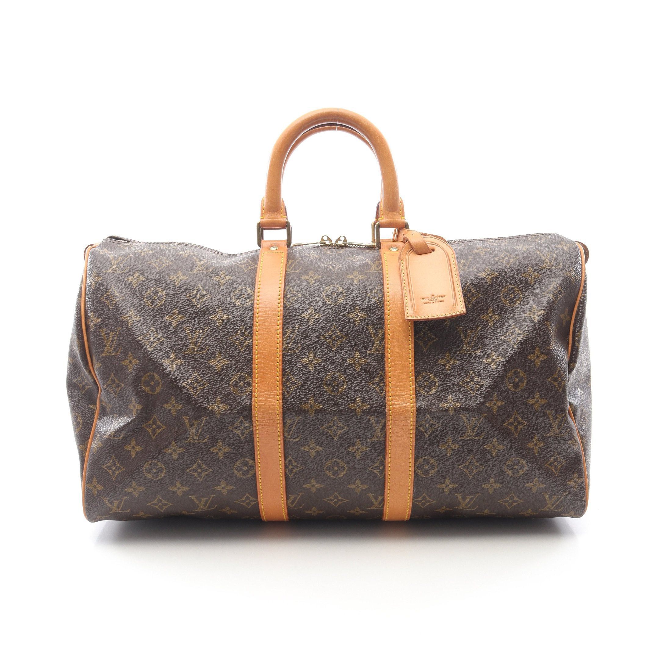 Louis Vuitton Louis Vuitton Keepall 45 Monogram Boston Bag Leather Brown Size ONE SIZE - 1 Thumbnail