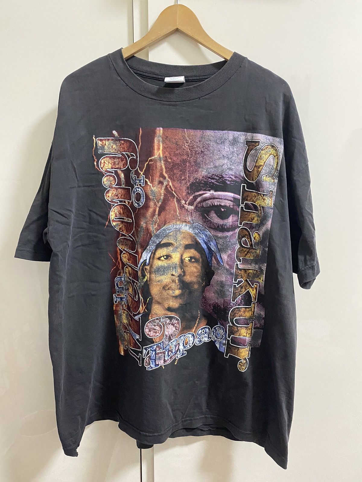 image of Rap Tees x Vintage Tupac T in Black, Men's (Size 2XL)