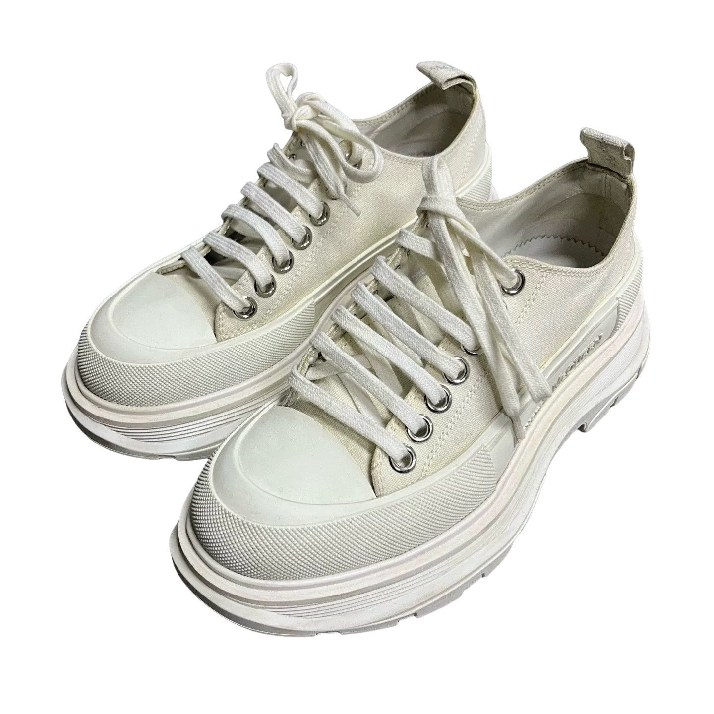 Alexander McQueen Alexander McQueen White Tread Slick Sneakers 36 Size US 6 / IT 36 - 1 Thumbnail