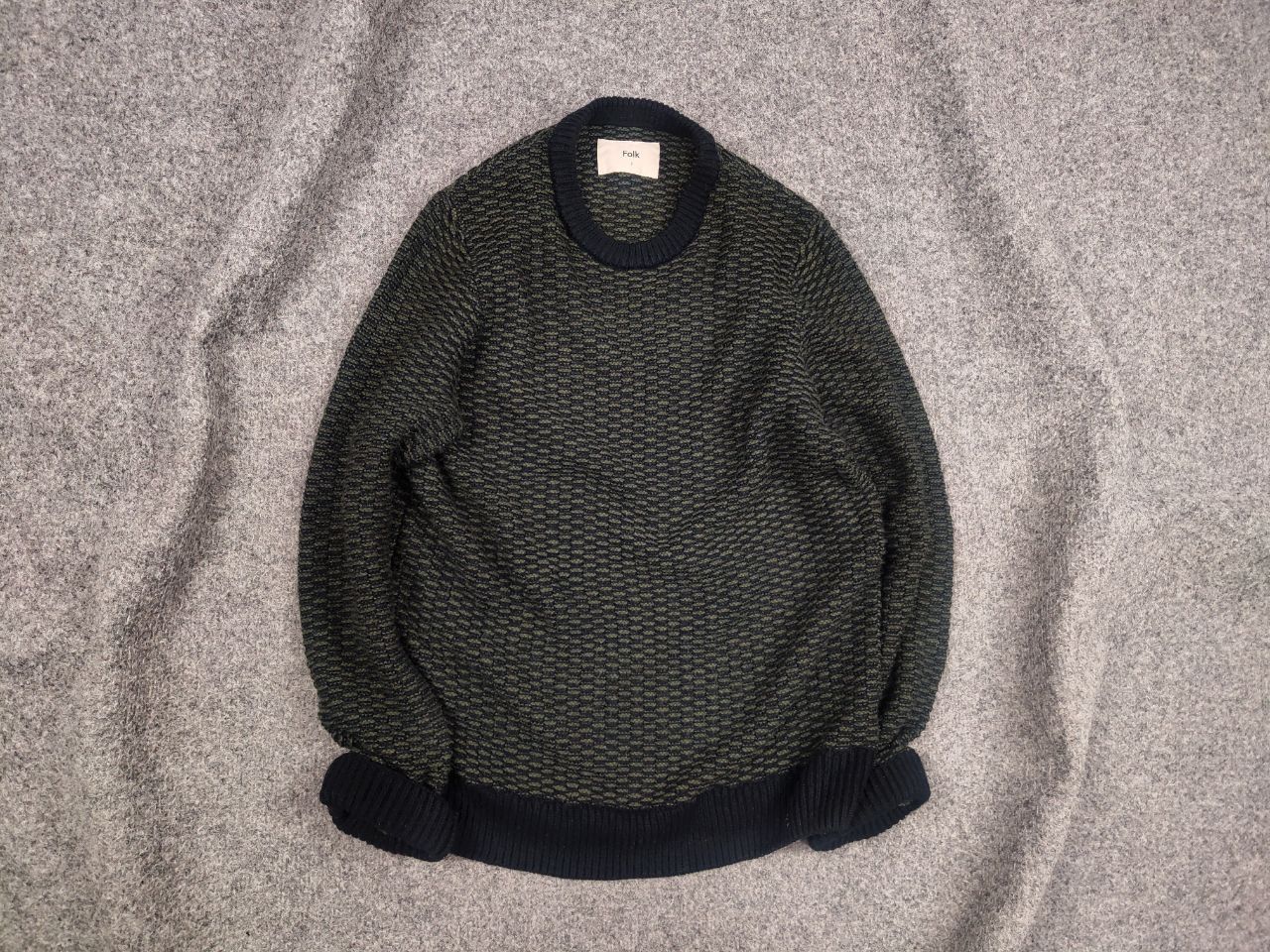 Folk Folk Design Dark Green Black Blend Knit Sweater Vintage Size US S / EU 44-46 / 1 - 1 Thumbnail
