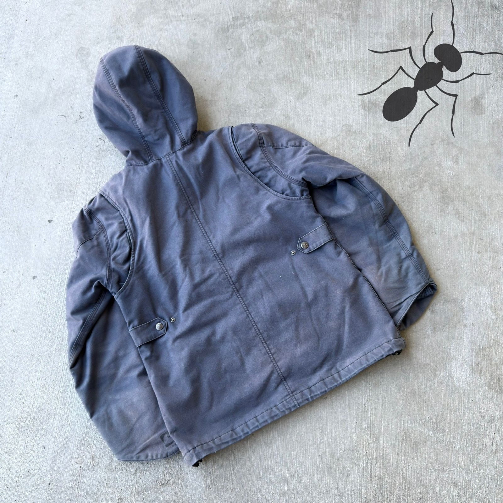 Carhartt × Vintage Carhartt faded blue hooded work wear jacket Size US S / EU 44-46 / 1 - 7 Thumbnail