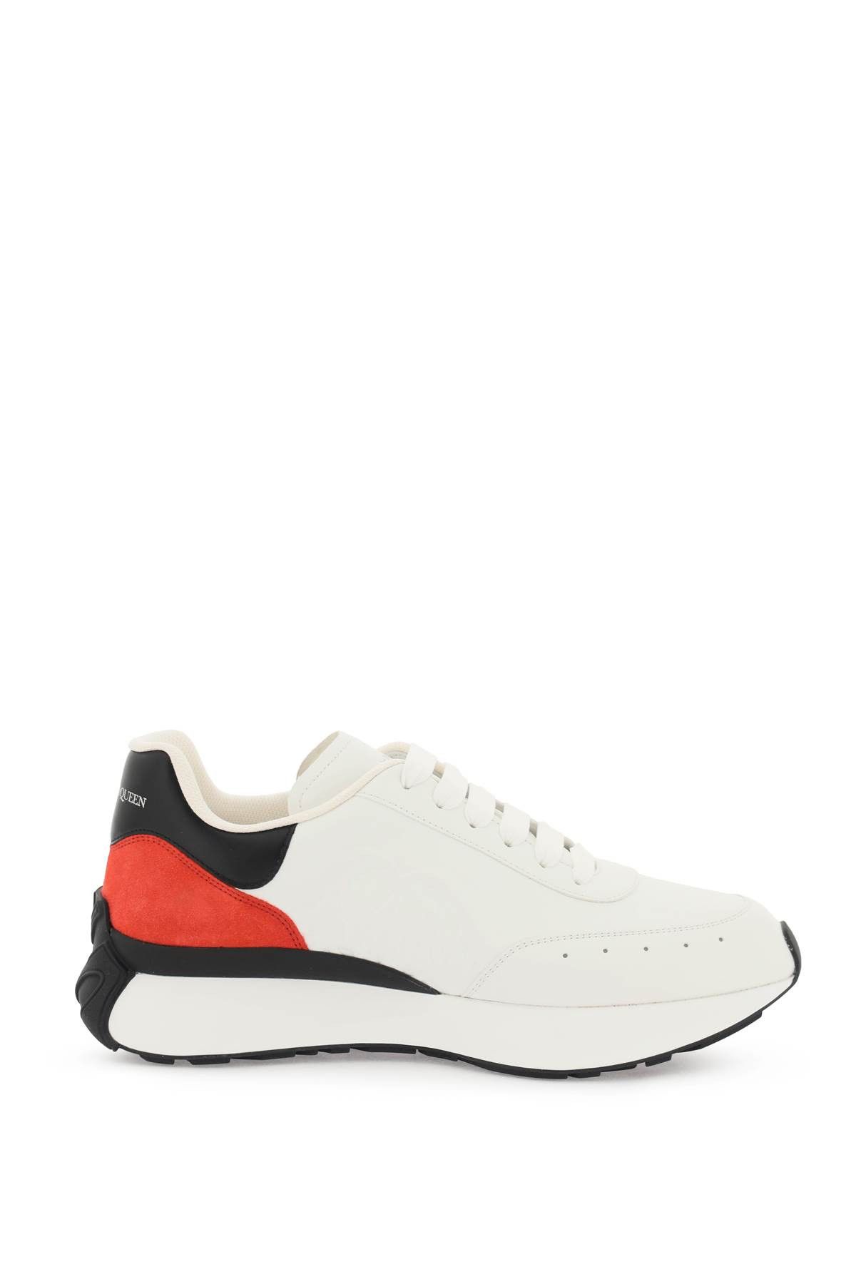 image of Alexander Mcqueen Sprint Runner Sneakers in Whi Tul R Black Wh Black, Men's (Size 7)