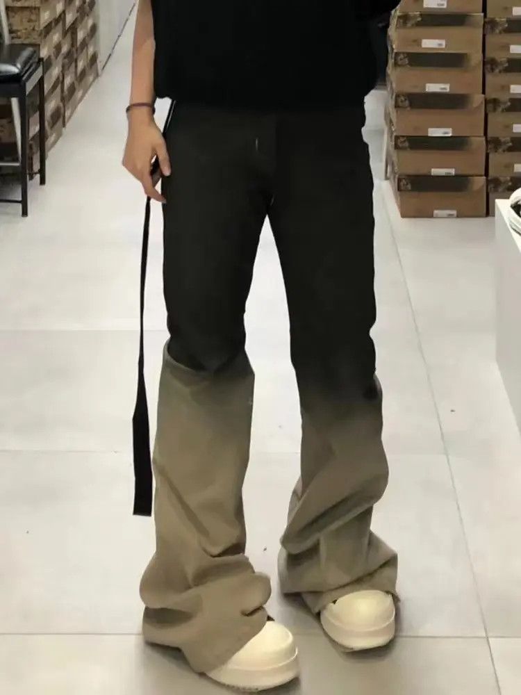 Designer × Japanese Brand Street Dark Style Gradient Flared Stacked Jeans Size US 32 / EU 48 - 2 Thumbnail