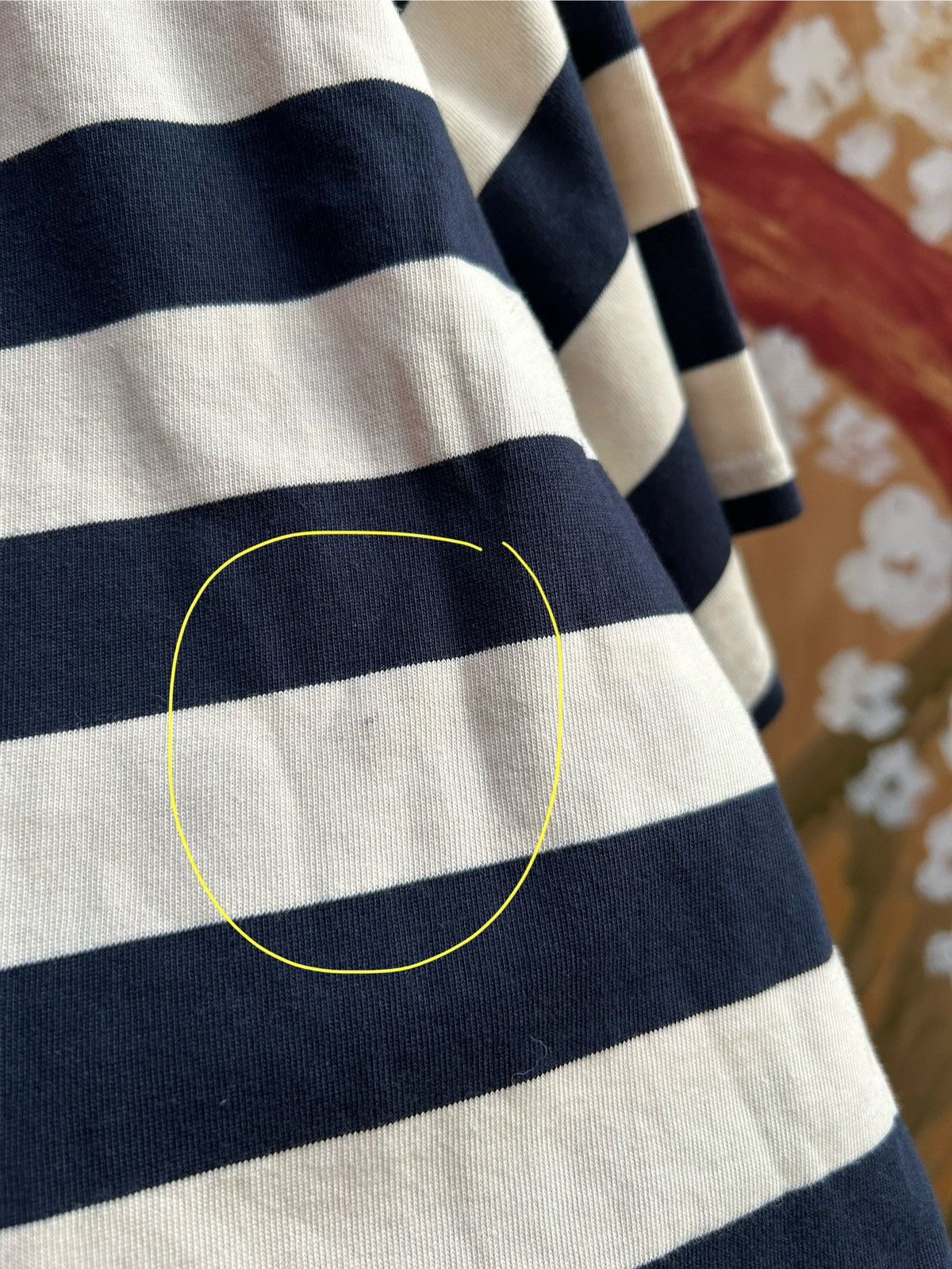 JW Anderson JW Anderson Navy/Off-White Oversize Anchor Striped Tee Size US L / EU 52-54 / 3 - 10 Thumbnail