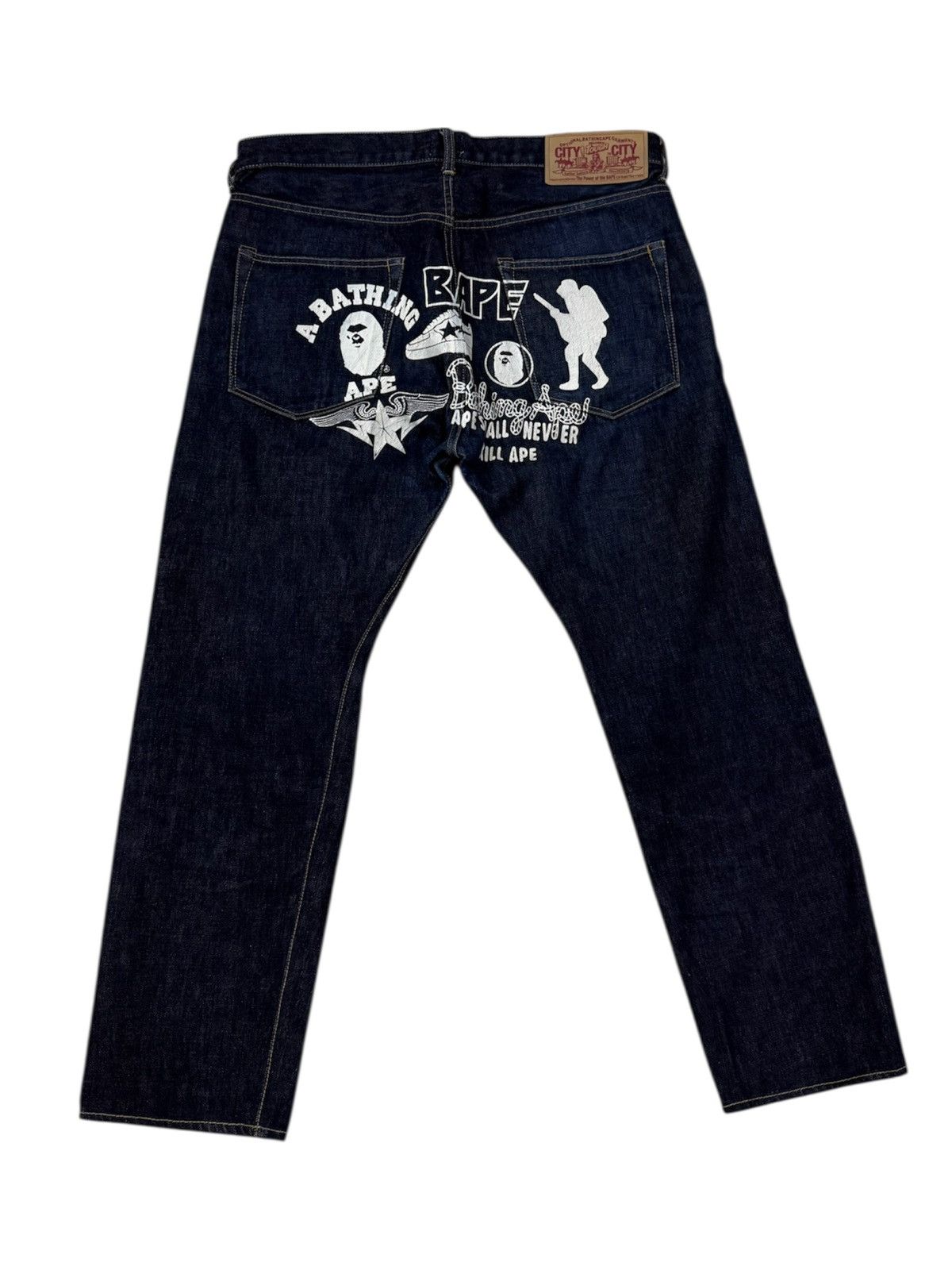 Bape a bathing ape big logo denim jeans Size US 36 / EU 52 - 1 Thumbnail