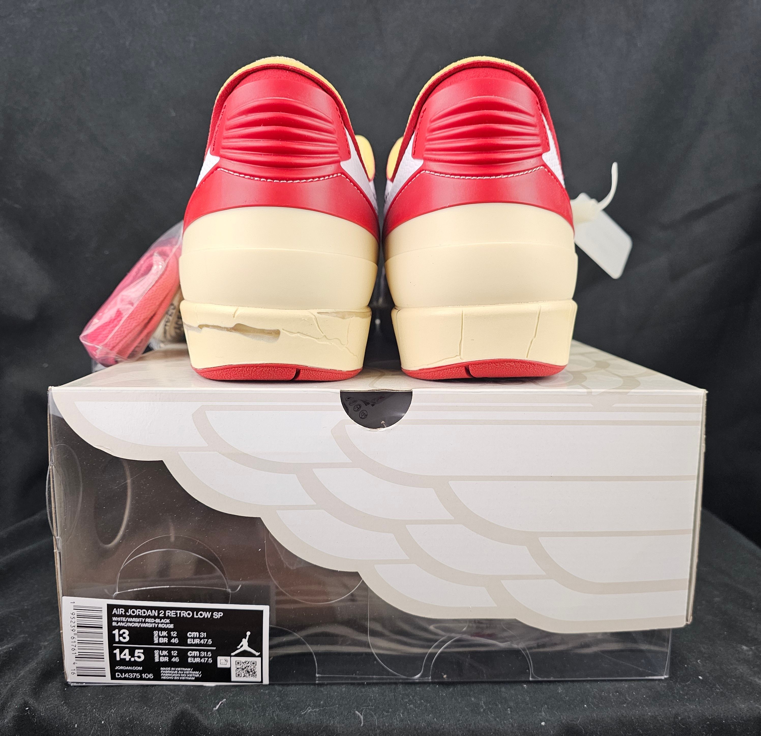 Jordan Brand Nike Air Jordan 2 Retro Low SP Off-White Varsity Red Chicago Size US 13 / EU 46 - 9 Thumbnail