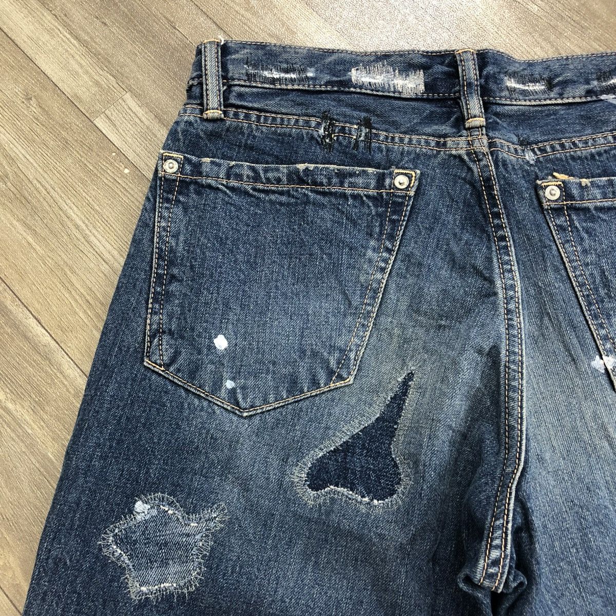 If Six Was Nine × Japanese Brand × Le Grande Bleu (L.G.B.) 🇯🇵2000s Japense Distressed Denim Punk Bootcut Flared Jeans Size US 32 / EU 48 - 19 Thumbnail