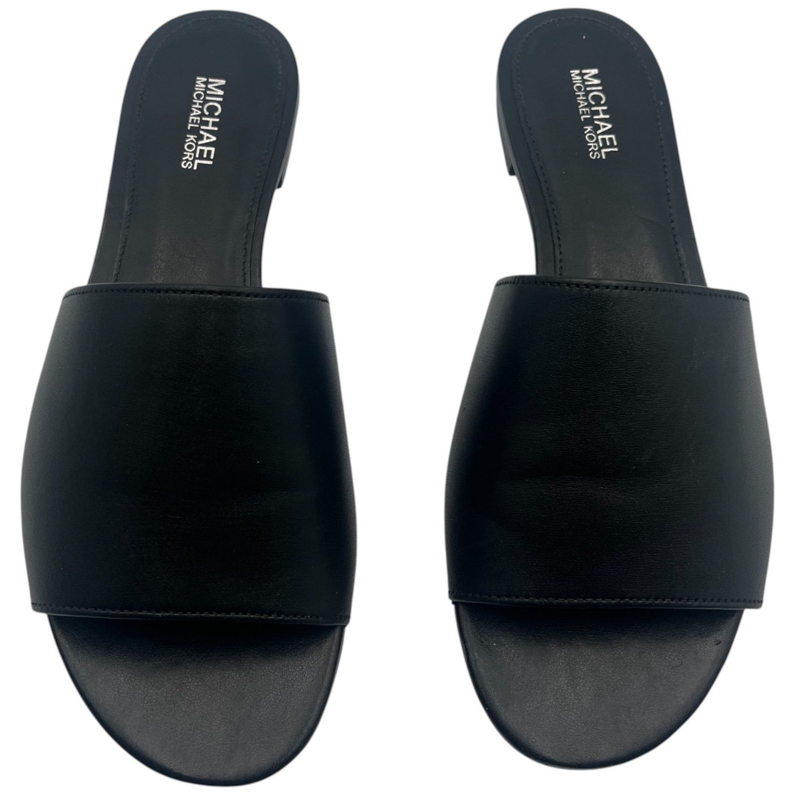 Michael Kors Michael Kors MK Shelly Leather Slides Flat Sandals Black 6M Size US 6 / IT 36 - 2 Thumbnail