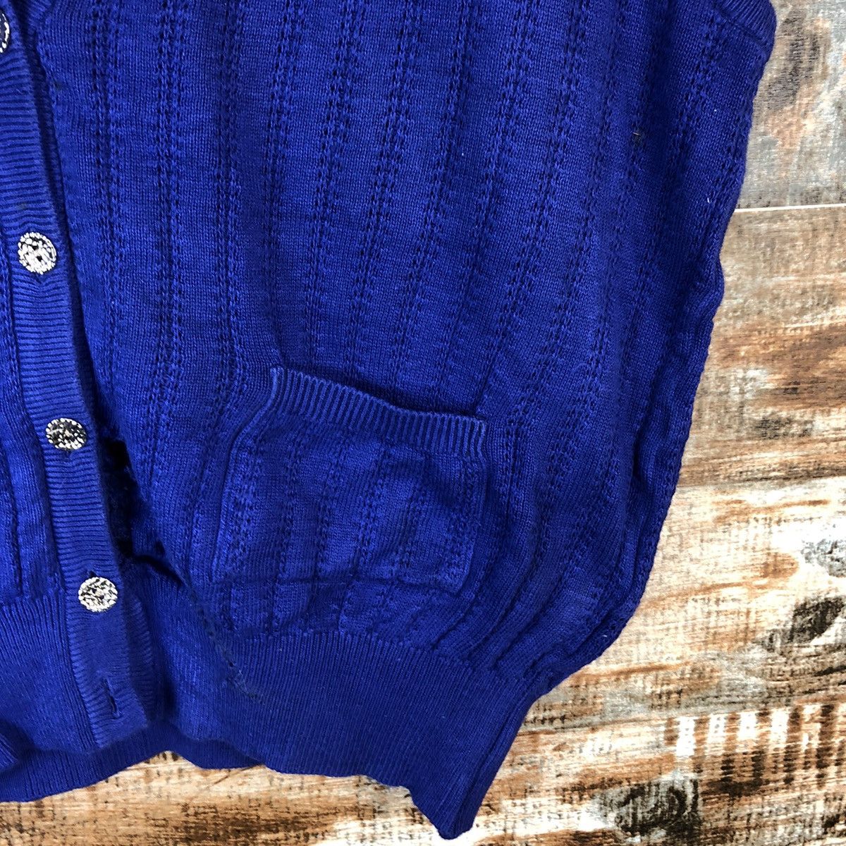 Japanese Brand × Vintage Hey Demanm Blue Vest Knitwear #A1364 Size M / US 6-8 / IT 42-44 - 8 Thumbnail
