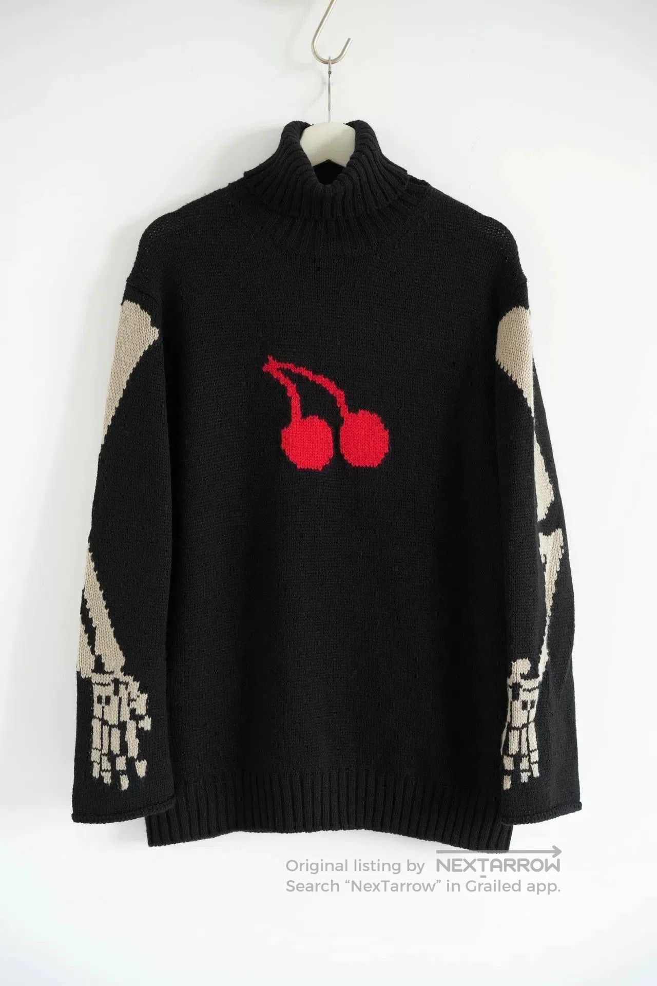 Yohji Yamamoto black cherry skeleton turtleneck sweater. Size US M / EU 48-50 / 2 - 1 Thumbnail