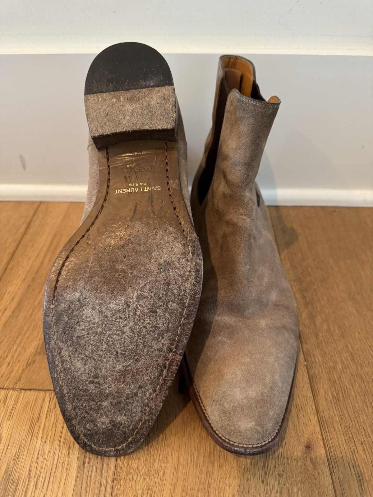 Saint Laurent Paris Saint Laurent Paris Suede Chelsea Boots Size US 11.5 / EU 44-45 - 5 Thumbnail