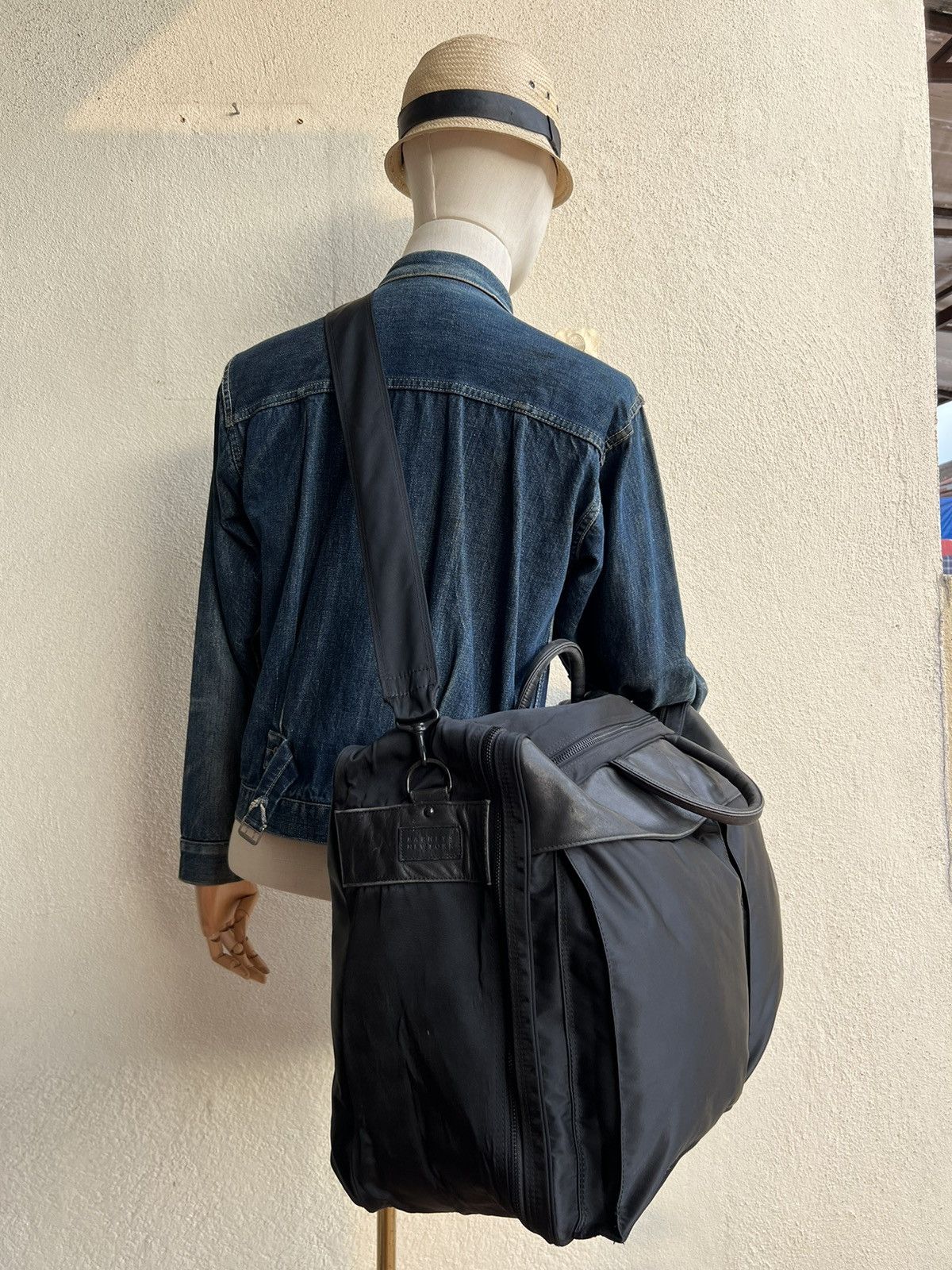 Barneys New York Vintage 90s Barneys New York Leather Nylon 2 Way Bag Huge Size ONE SIZE - 3 Thumbnail