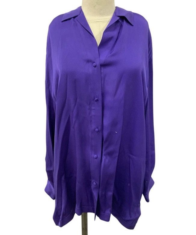Other Vintage Starington 100% Silk Purple Blouse Womens Size 16 Size XXL / US 16-18 / IT 52-54 - 1 Thumbnail