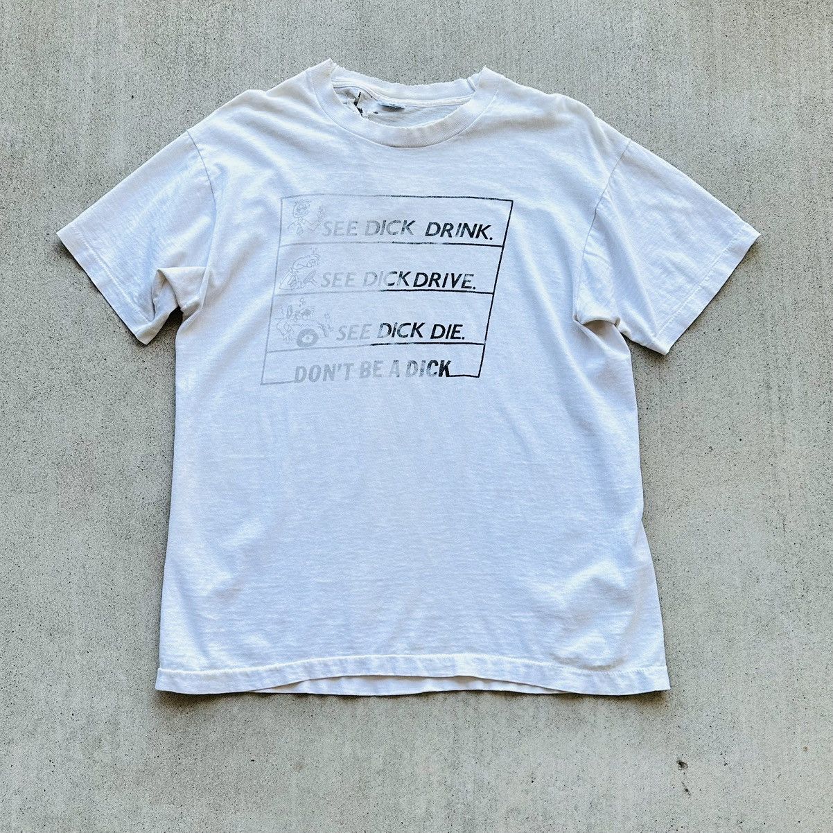 Fruit Of The Loom × Vintage Vintage Drunk Driving Tee Shirt Large Single Stitch Thrashed Size US L / EU 52-54 / 3 - 1 Thumbnail