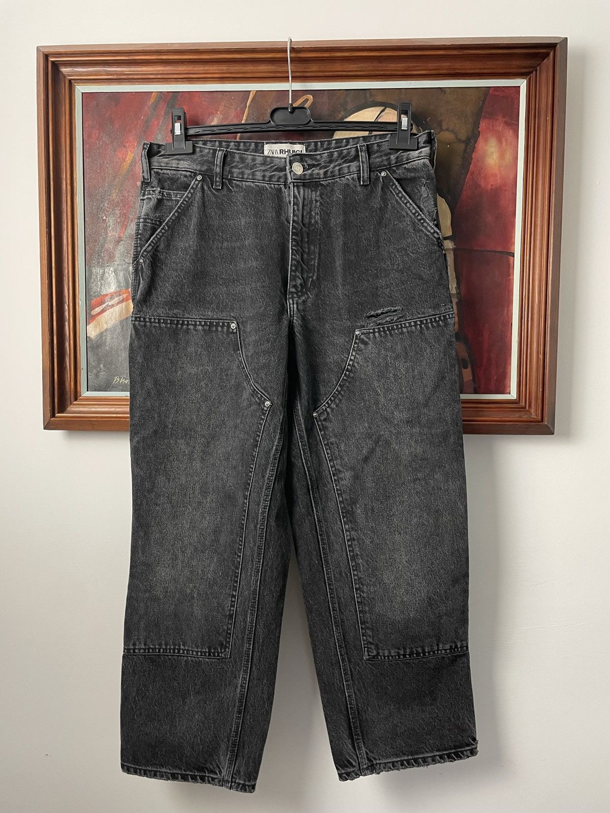 Rhude × Zara Carpenter Distressed Denim Jeans Rhude x Zara Double Knee Size US 32 / EU 48 - 1 Thumbnail
