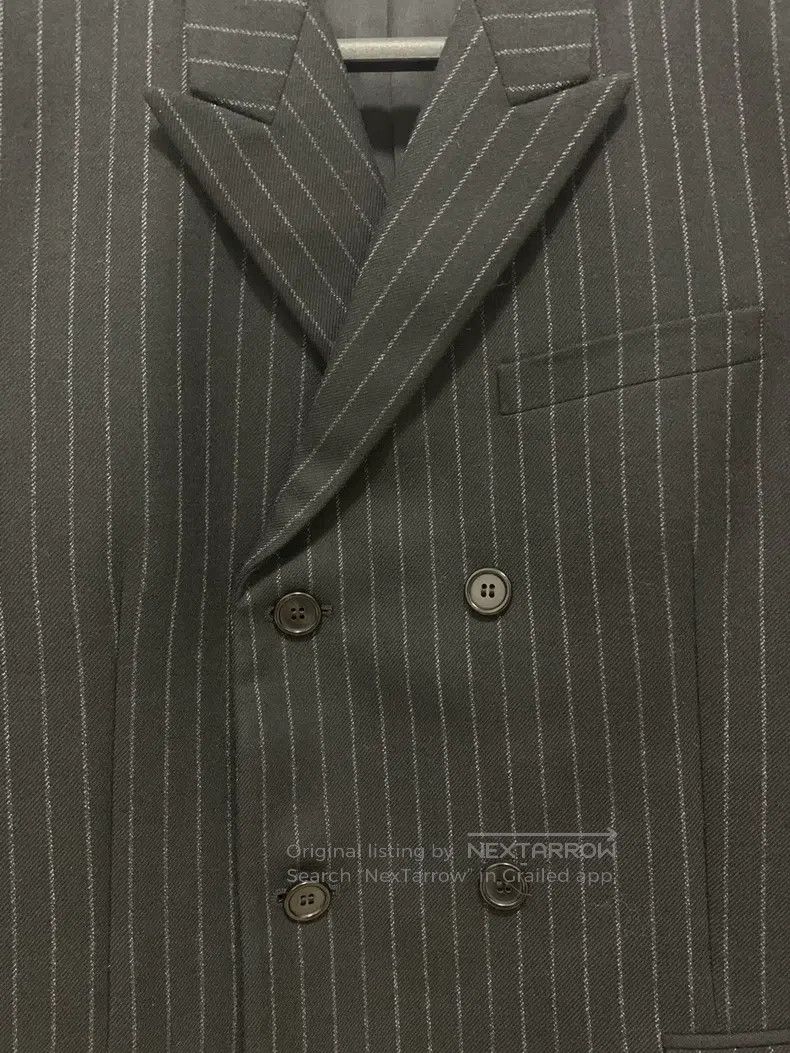 Saint Laurent Paris Saint Laurent Paris Black Striped Double Breasted Peak Lap Size US S / EU 44-46 / 1 - 5 Thumbnail