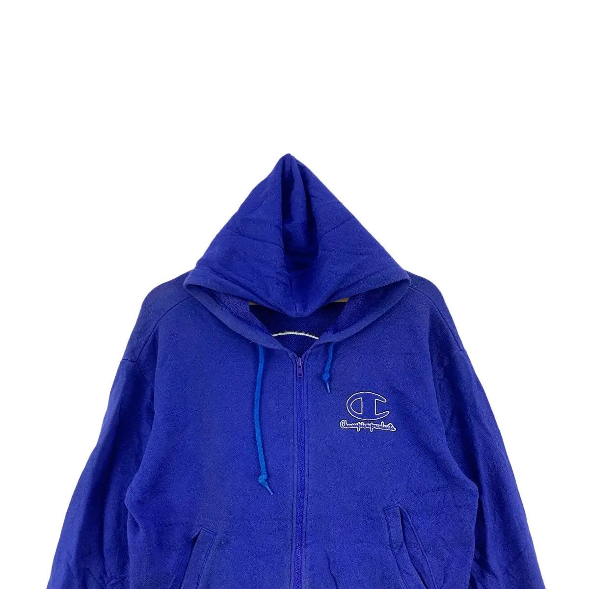 Champion Vintage 90’ CHAMPION PRODUCTS USA Blue Zipper Hoodie Size L / US 10 / IT 46 - 3 Thumbnail
