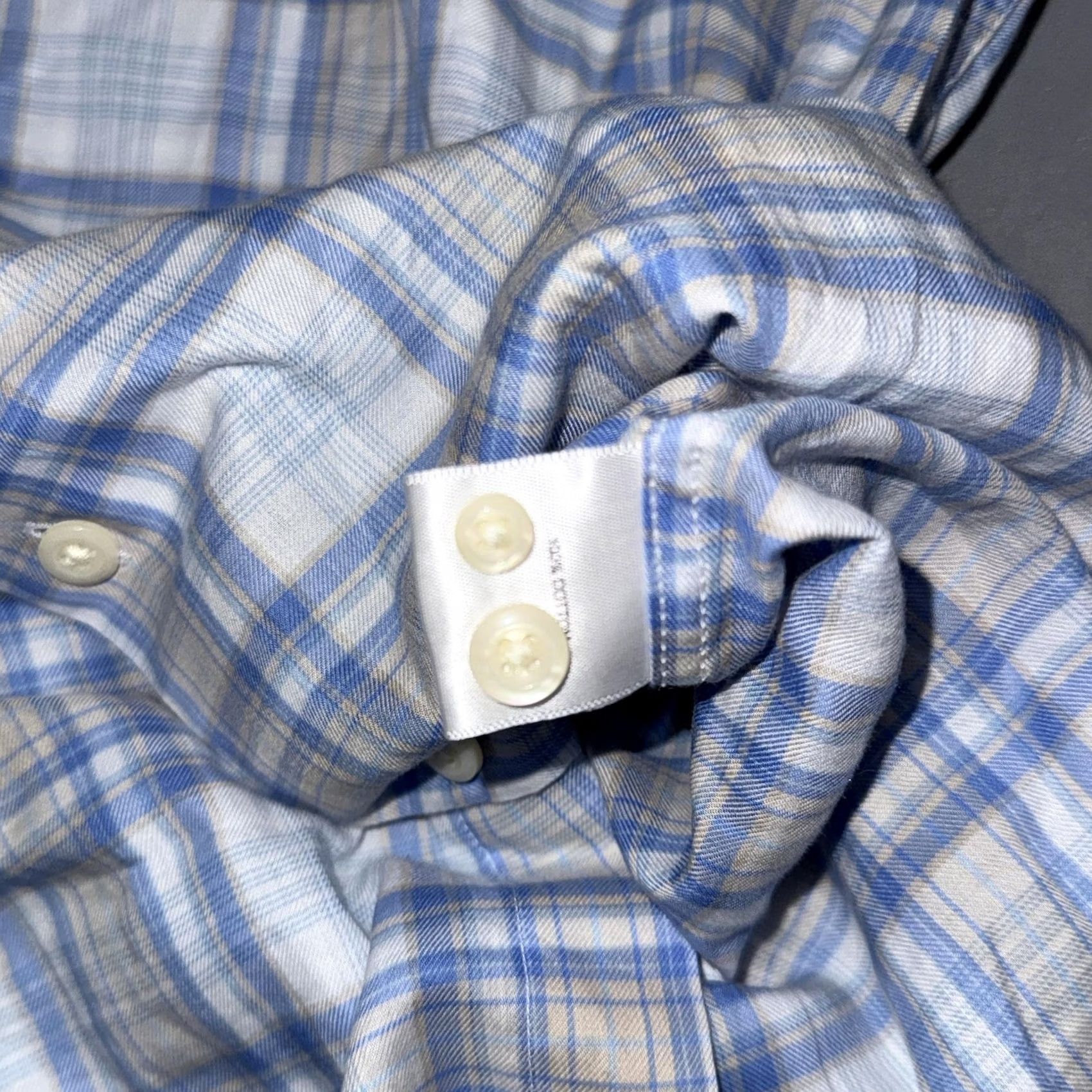 Peter Millar Peter Millar Shirt Mens Medium Blue Tan Plaid Button Front Long Sleeve Casual Shirt Size US M / EU 48-50 / 2 - 6 Thumbnail