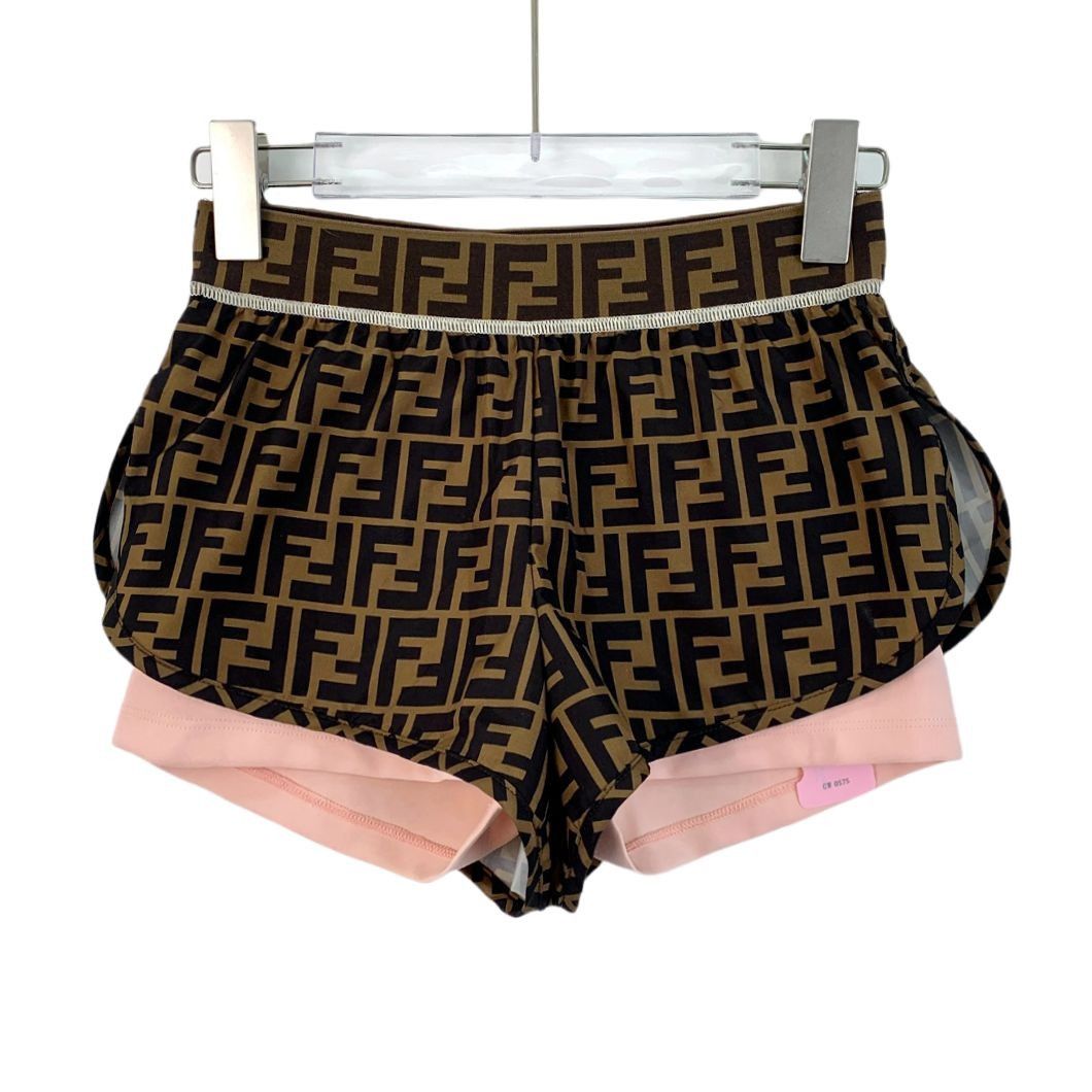 Fendi Fendi Brown Monogram Print Faux Two-Piece Casual Shorts (Siz Size 36" / US 14 / IT 50 - 1 Thumbnail