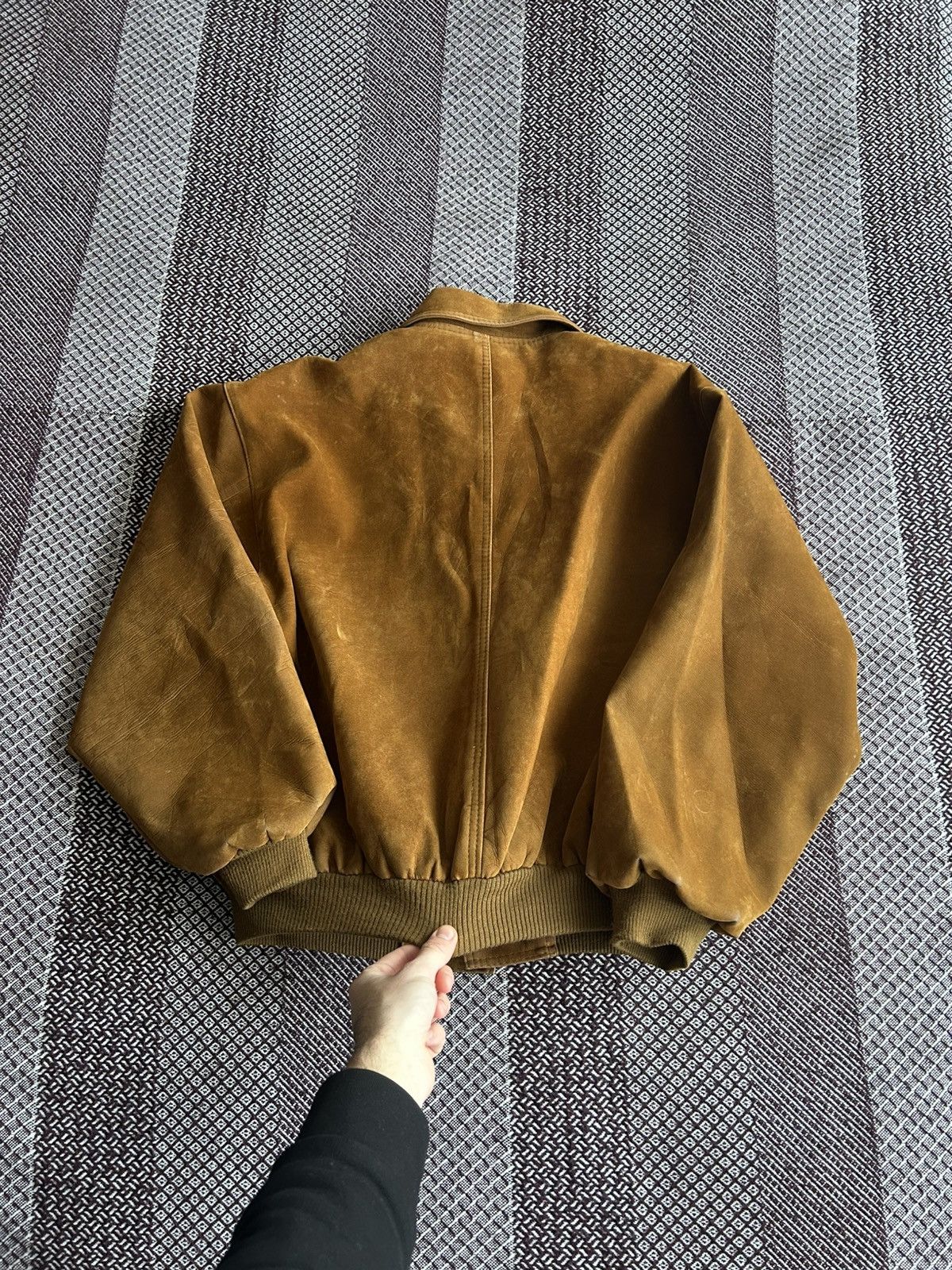 Genuine Leather Vintage Leather Bomber Jacket 90s Faded Japanese Vibe Size L Size US L / EU 52-54 / 3 - 11 Thumbnail