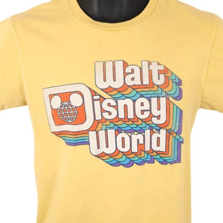 Disney Walt Disney World T Shirt Mens Size Small Yellow Retro Rainbow Disney Shirt Mens Small Yellow Rainbow Size US S / EU 44-46 / 1 - 2 Thumbnail