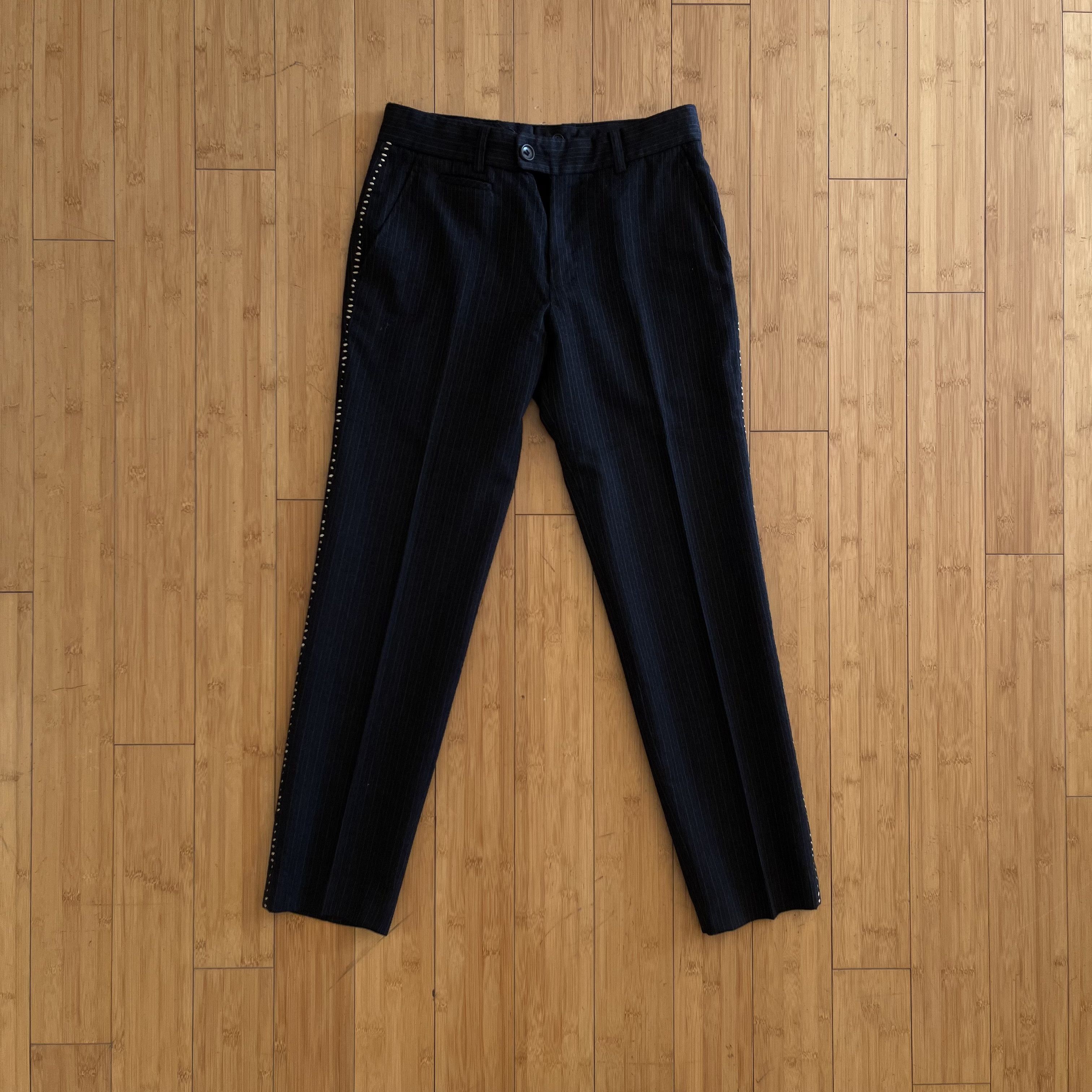 Issey Miyake Issey Miyake Vintage Striped Seam Slacks Size US 30 / EU 46 - 1 Thumbnail