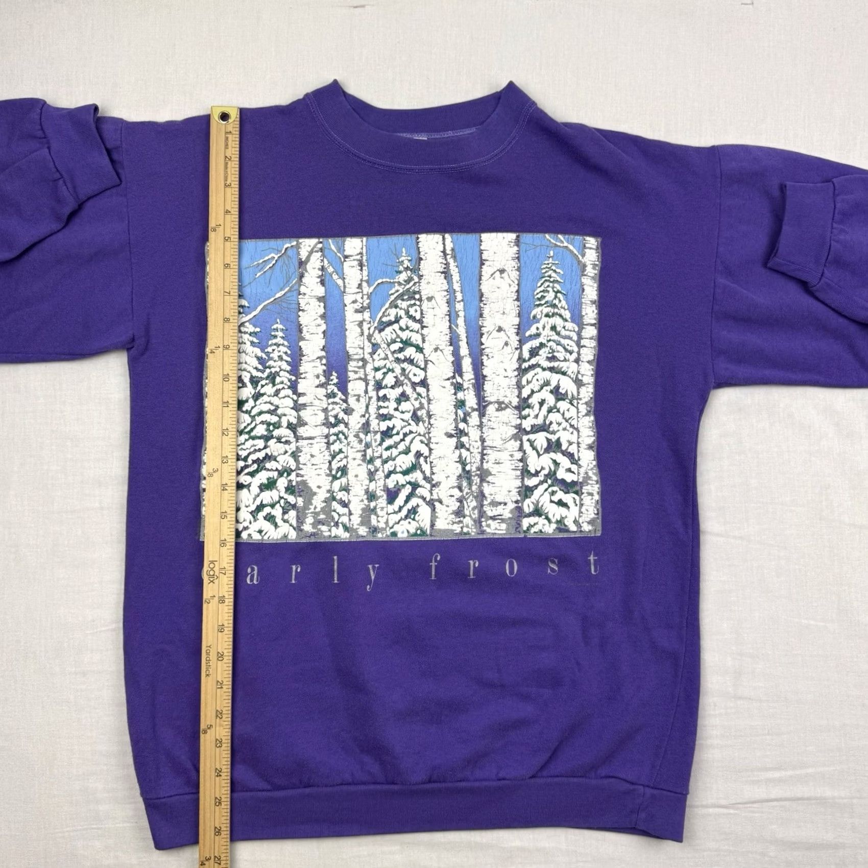 Sunray Sportswear VINTAGE Sun Sportswear Sweatshirt Adult Large Seasons Forest Nature Outdoor Purple 90s Mens Size US L / EU 52-54 / 3 - 6 Thumbnail