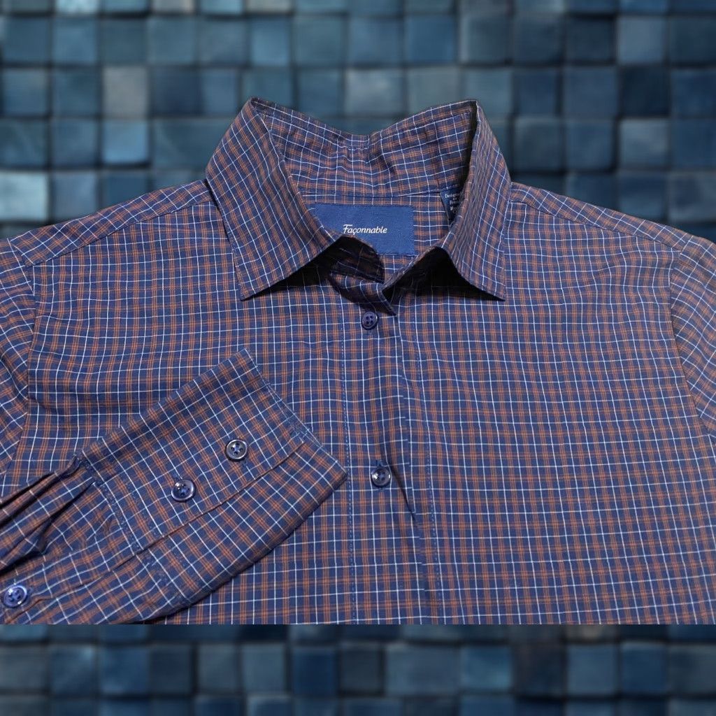 Faconnable Façonnable Shirt Womens 4 L/S Button-Down Multicolor Plaid 100% Cotton Blouse Size S / US 4 / IT 40 - 1 Thumbnail