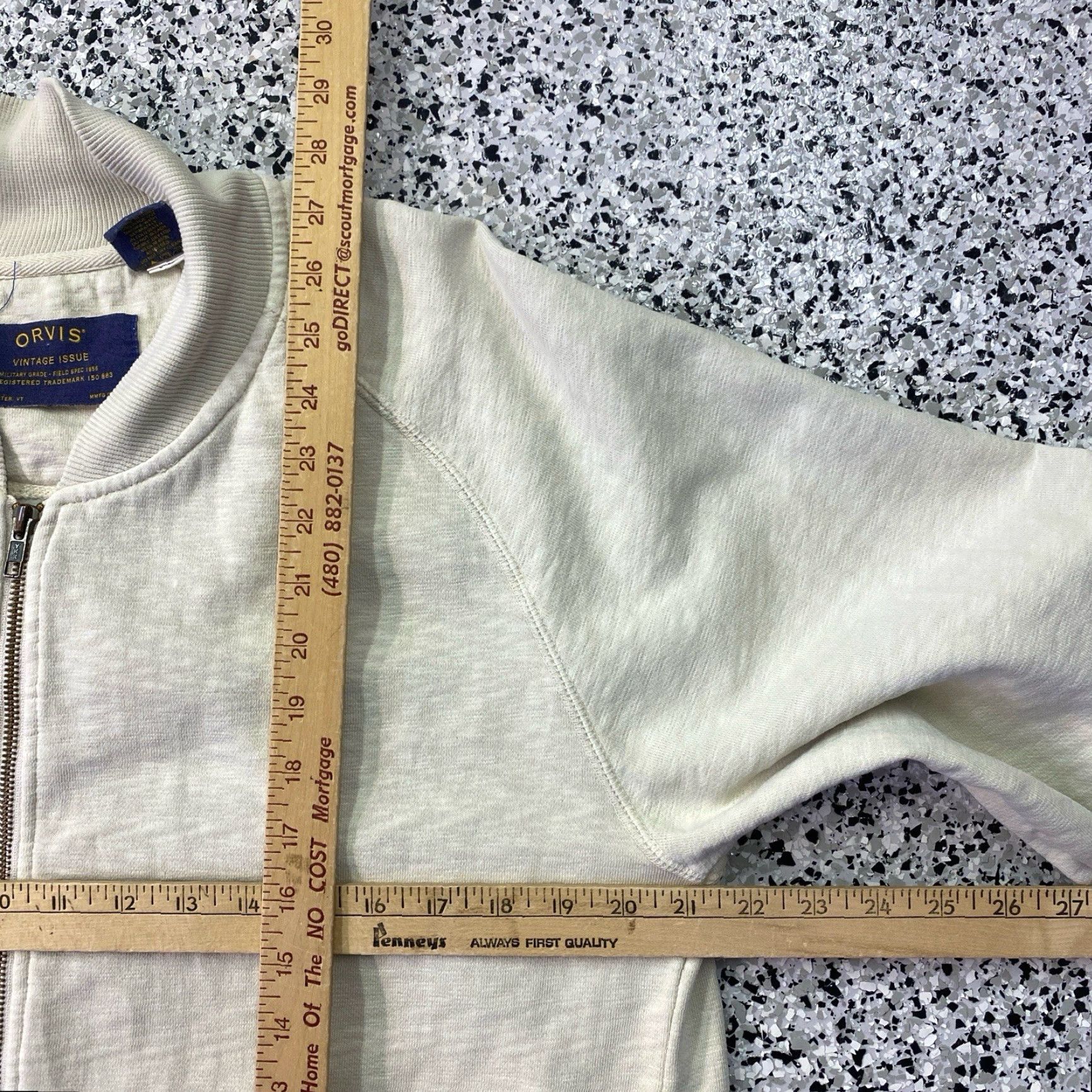 Orvis VINTAGE Orvis Sweatshirt Jacket Mens Medium Beige Full Zip Wool Knit Heavyweight Pockets Regular Classic Outdoor USA Fall Winter Spring Size US M / EU 48-50 / 2 - 3 Thumbnail